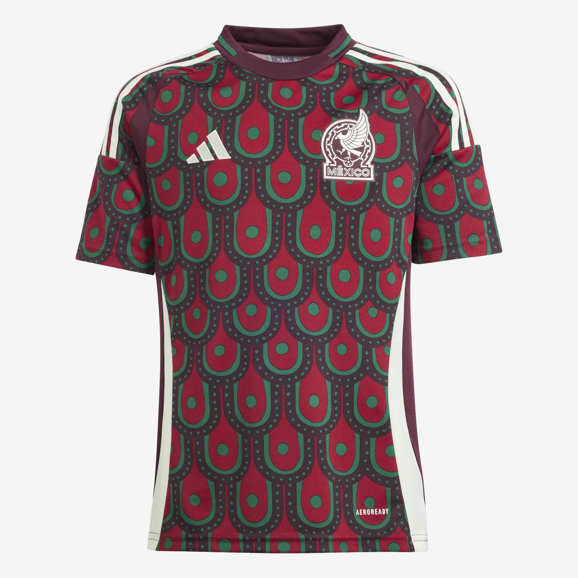 adidas Mexico 2024 Stadium Home Big Kids' AEROREADY Soccer Replica Jersey - Multicolor