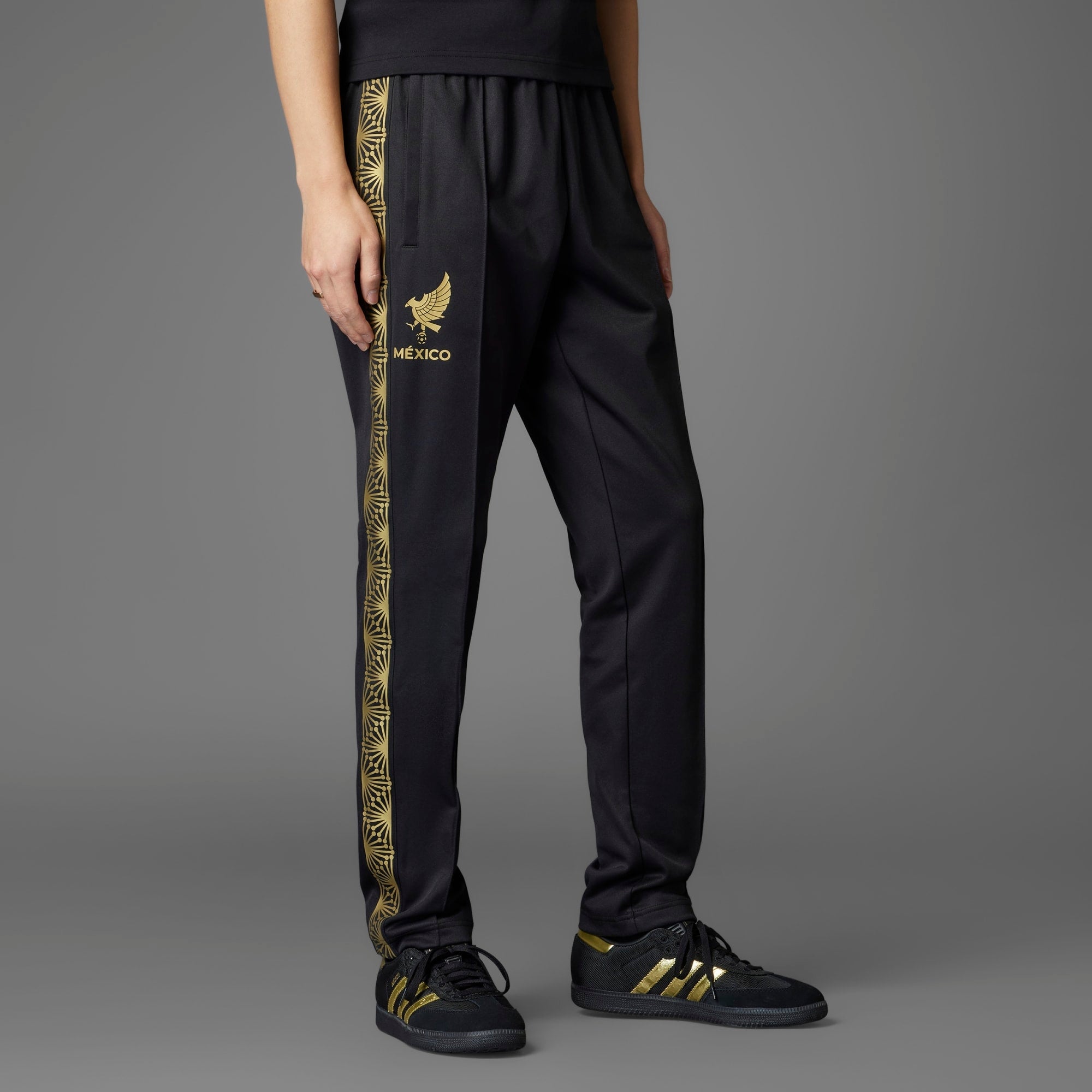 adidas Mexico 2025 Gold Track Men's Soccer Pants - Black