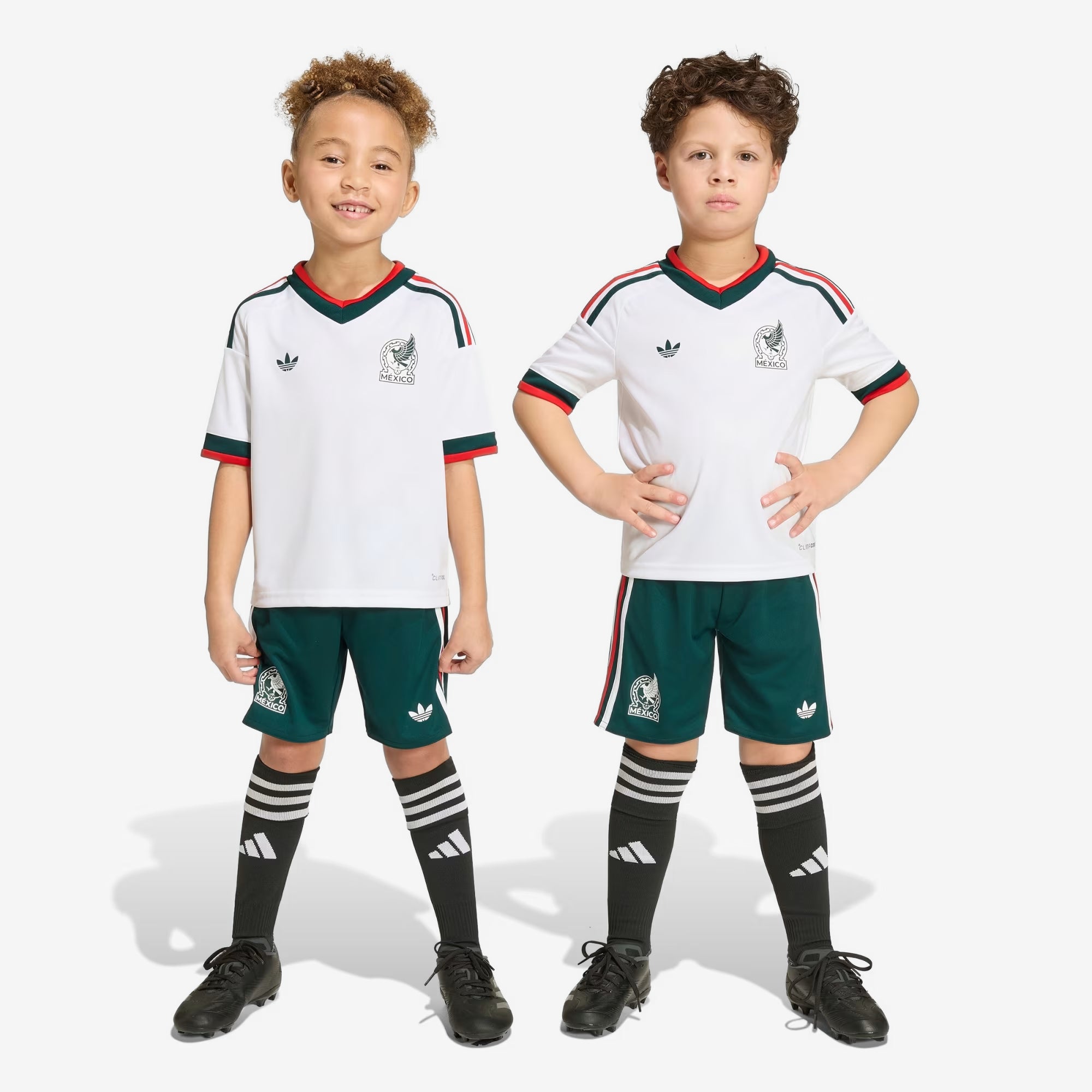 adidas Mexico 2026 Stadium Away Set Little/Big Kids' Soccer Kit - White
