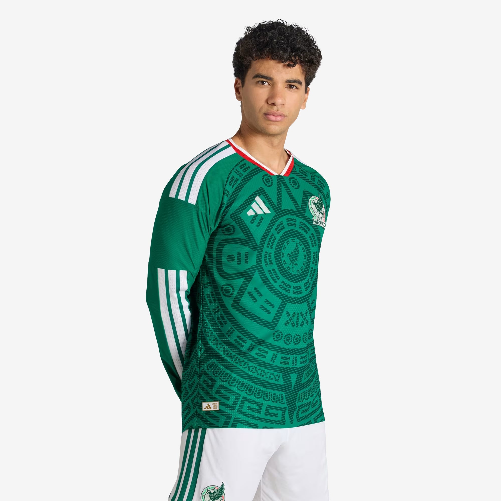 adidas Mexico 2026 Match Home Men's Soccer Authentic Long-Sleeve Jersey - Bold Green