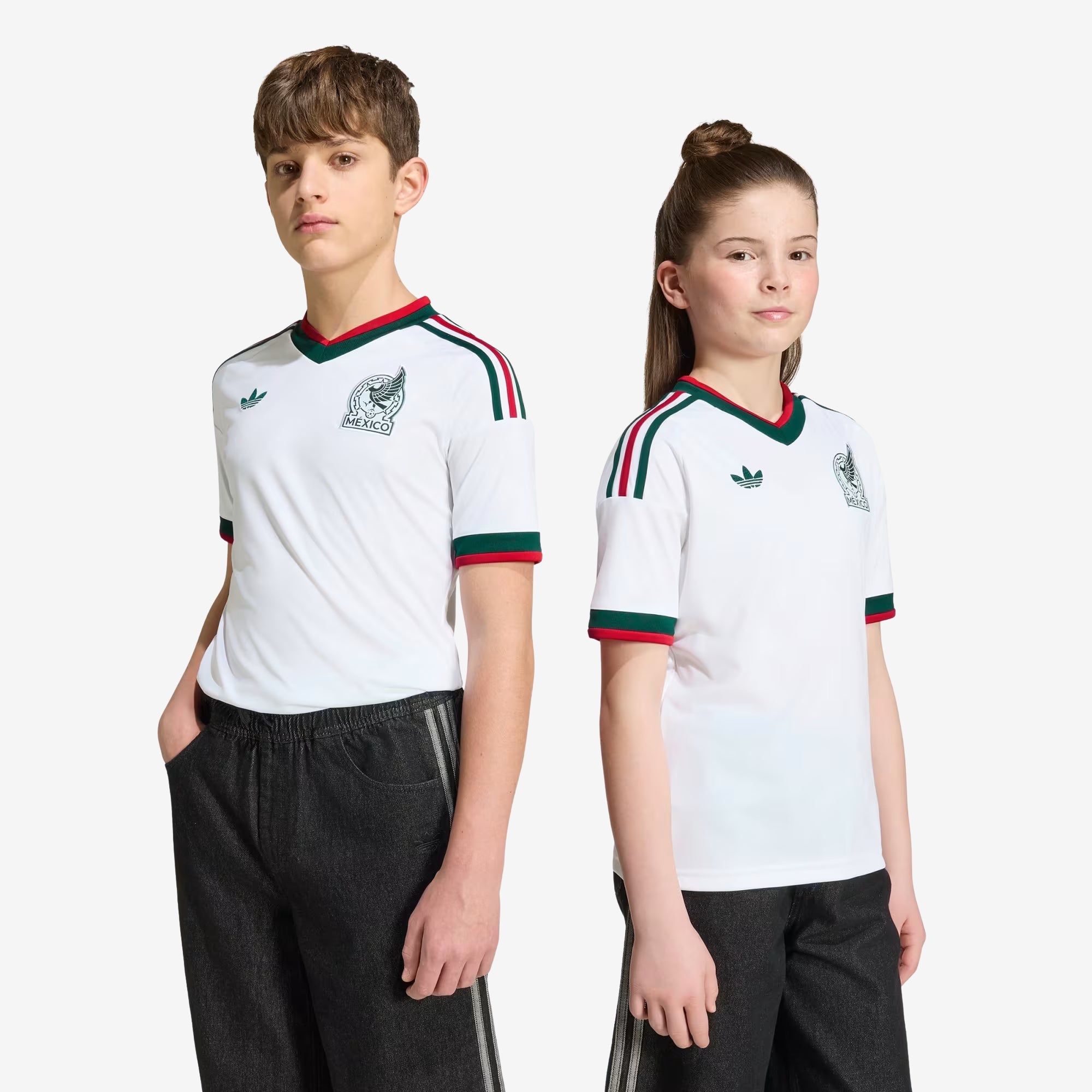 adidas Mexico 2026 Stadium Away Big Kids' Soccer Jersey - White
