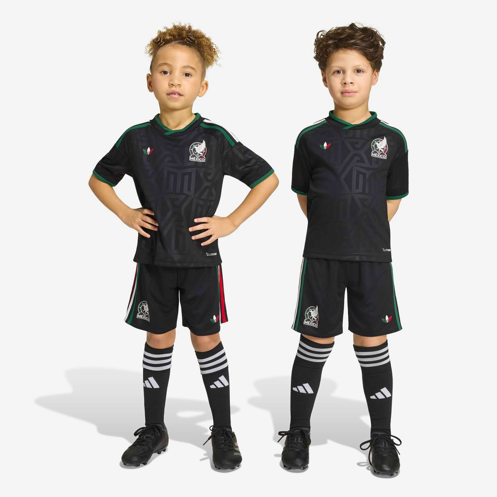 adidas Mexico 2026 Stadium Third Mini Little/Big Kids' Soccer Kit - Black