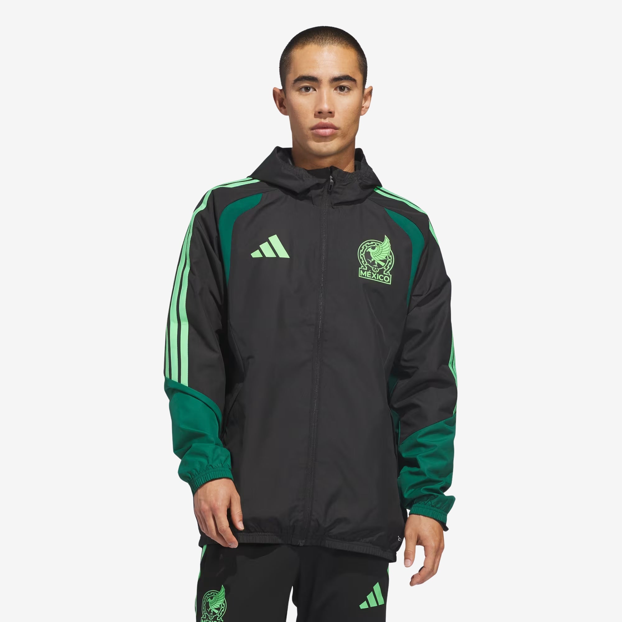 adidas Mexico 2026 Tiro All Weather Men's Soccer Jacket - Black