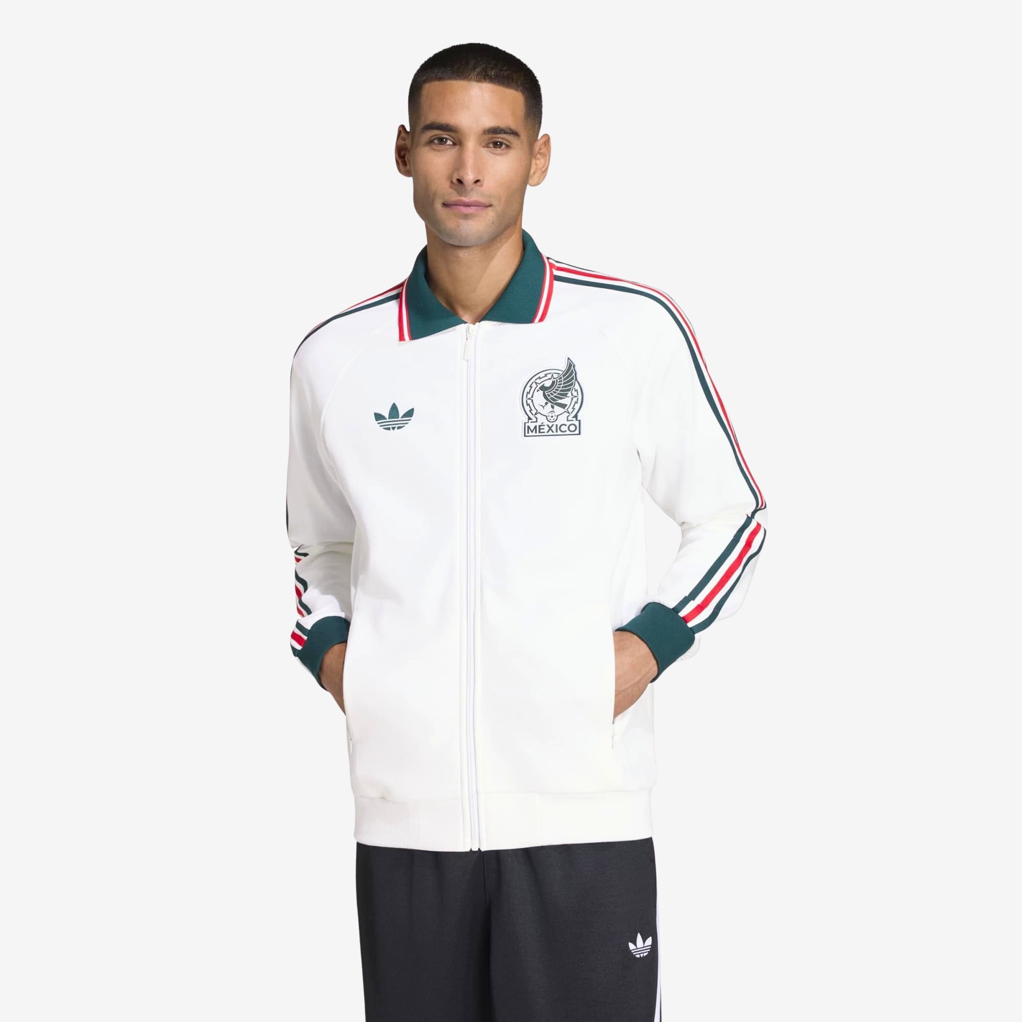 adidas Mexico Away Anthem Men's Full-Zip Soccer Track Jacket (White)