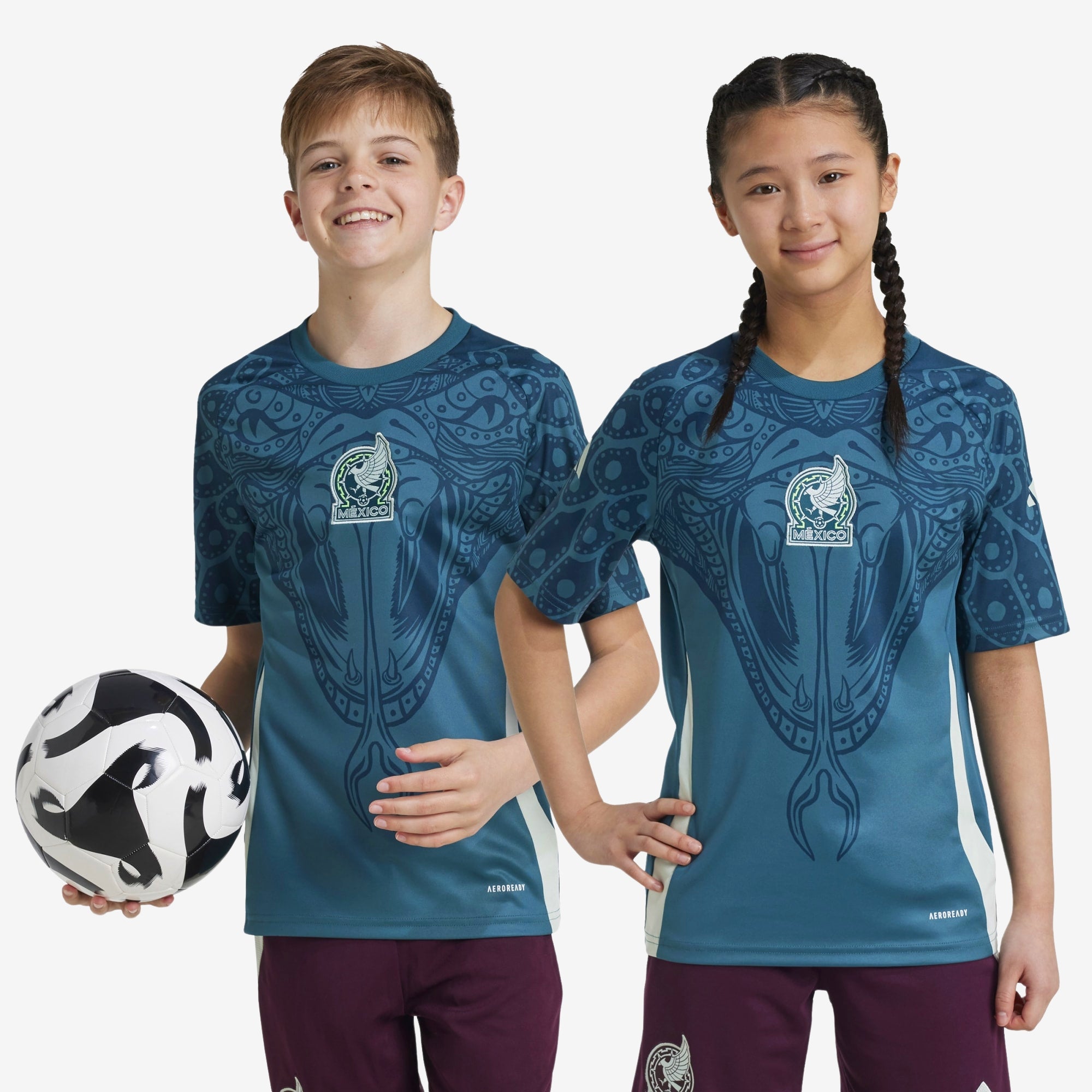 adidas Mexico Pre-Match Big Kids' AEROREADY Soccer Jersey - Mystery Green