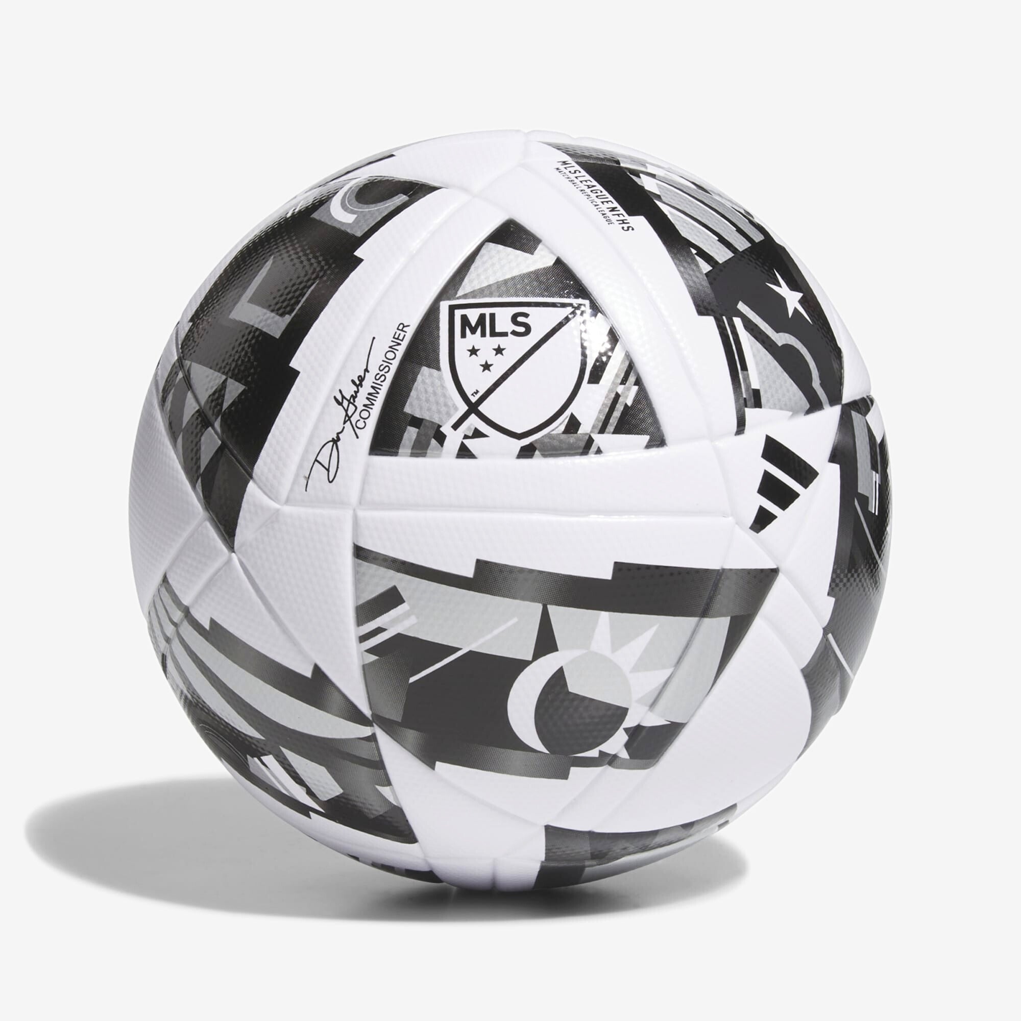 adidas MLS 24 League NFHS Soccer Ball - White / Black / Silver Metallic