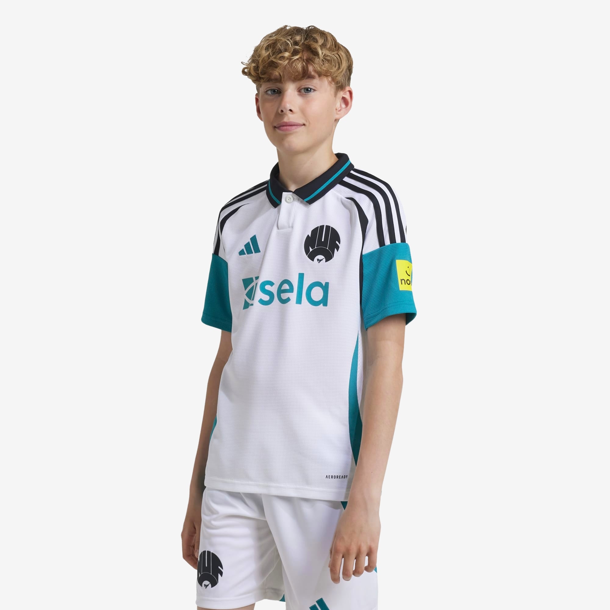 adidas Newcastle United FC 2024/25 Stadium Third Big Kids' AEROREADY Soccer Replica Jersey - Eqt Green / White