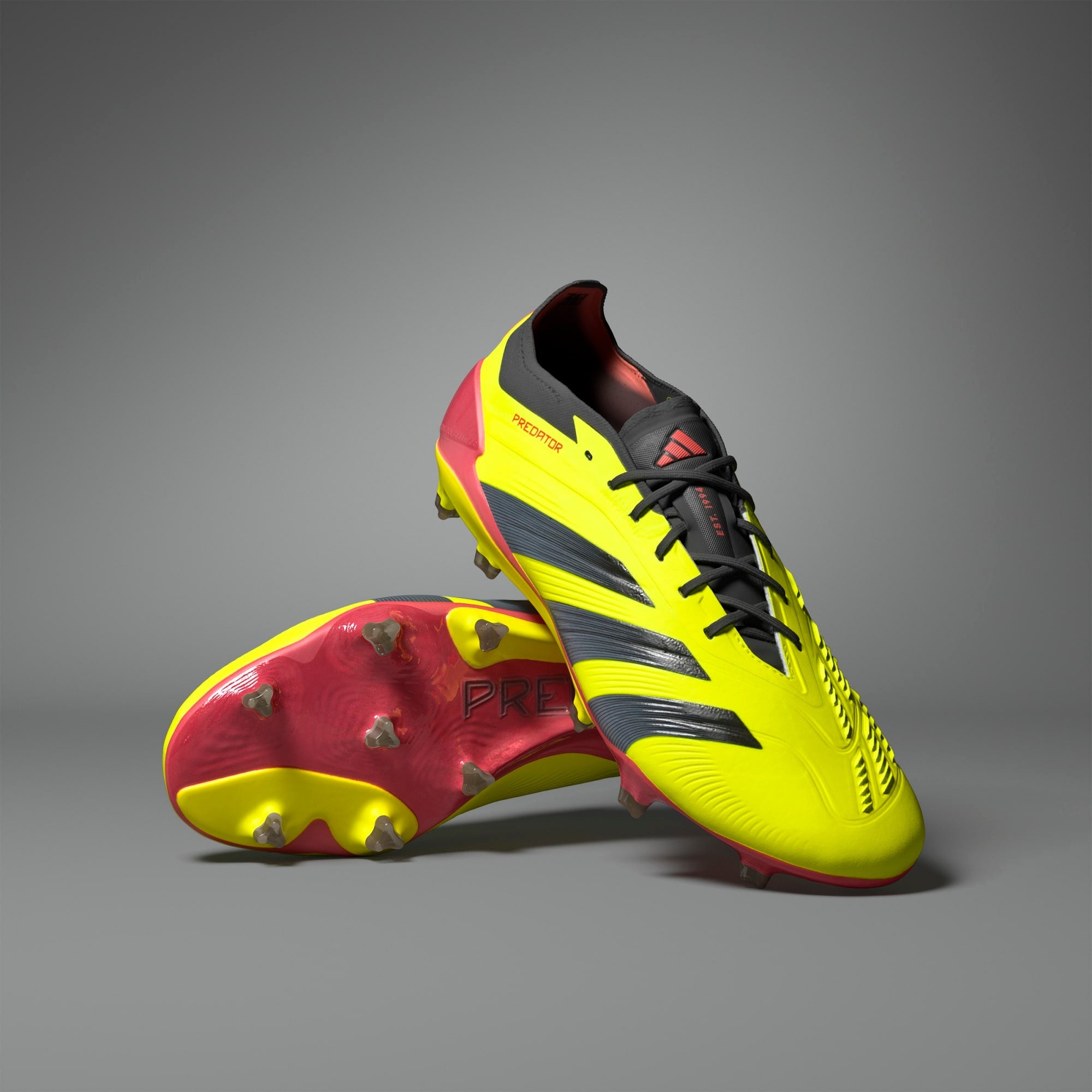 adidas Predator Elite Firm-Ground Low-Top Soccer Cleats - Team Solar Yellow 2 / Core Black / Solar Red