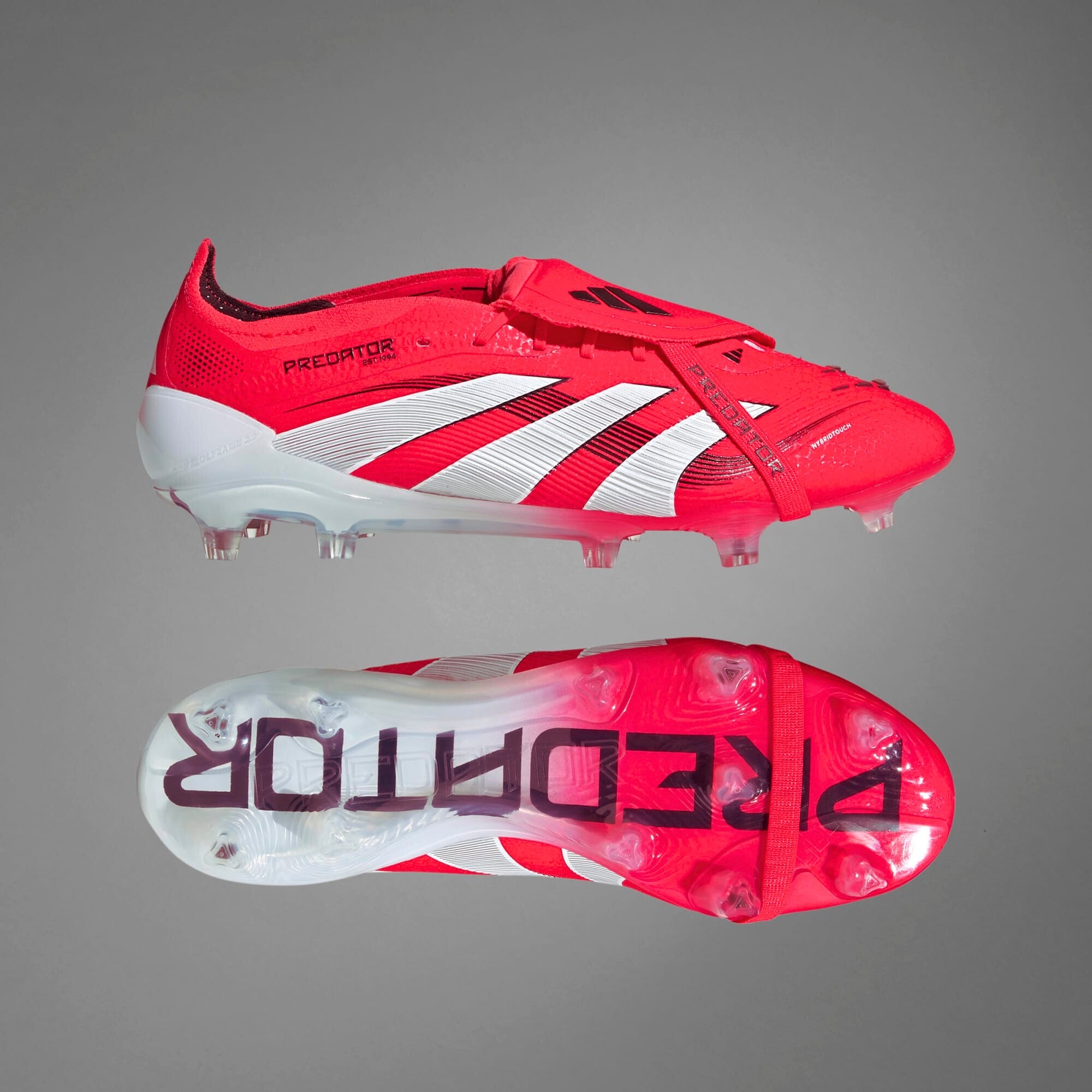 adidas Predator Elite Fold-Over Tongue FG Low-Top Soccer Cleats - Lucid Red / Cloud White / Core Black