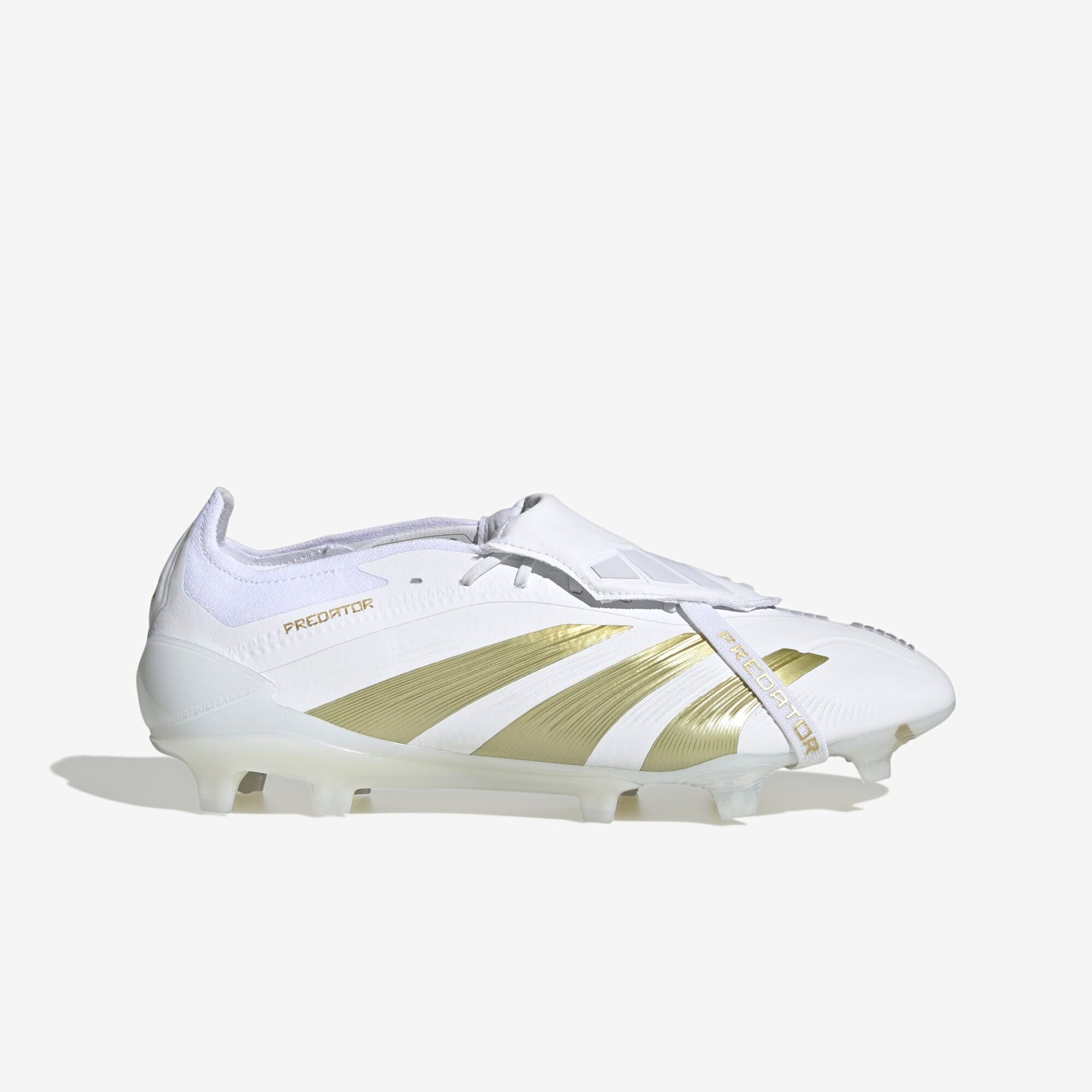 adidas Predator Elite Fold-Over Tongue FG Low-Top Soccer Cleats - Cloud White / Gold Metallic / Cloud White