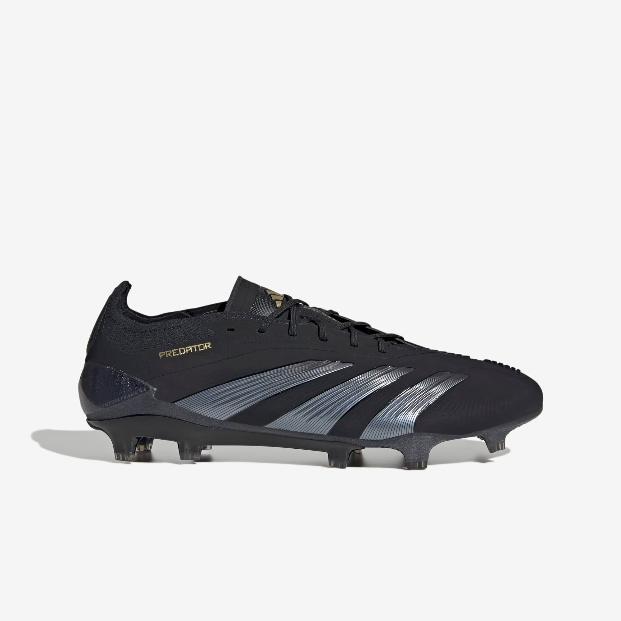 adidas Predator Elite FG Low-Top Soccer Cleats - Core Black / Carbon / Gold Metallic