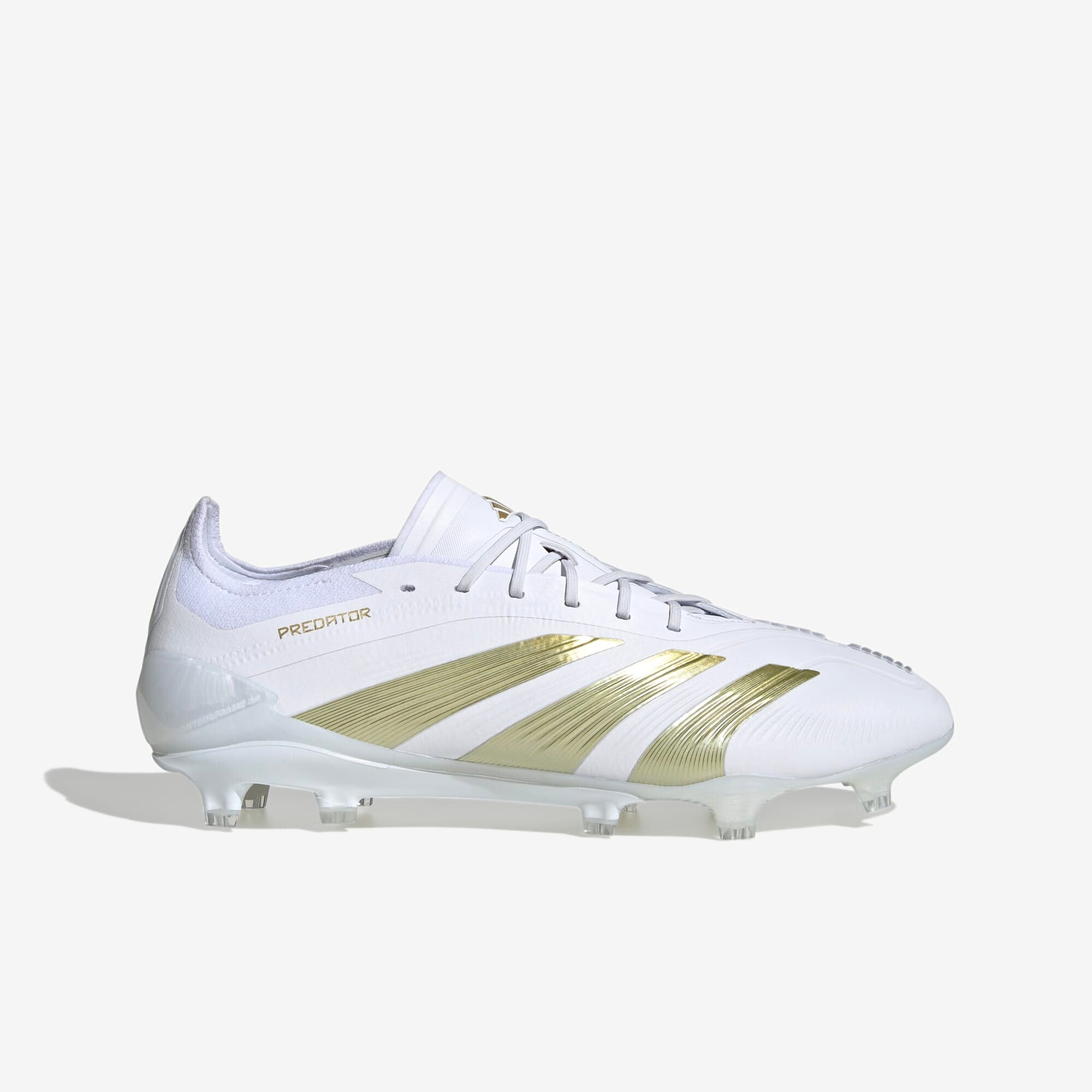 adidas Predator Elite FG Low-Top Soccer Cleats - Cloud White / Gold Metallic / Cloud White