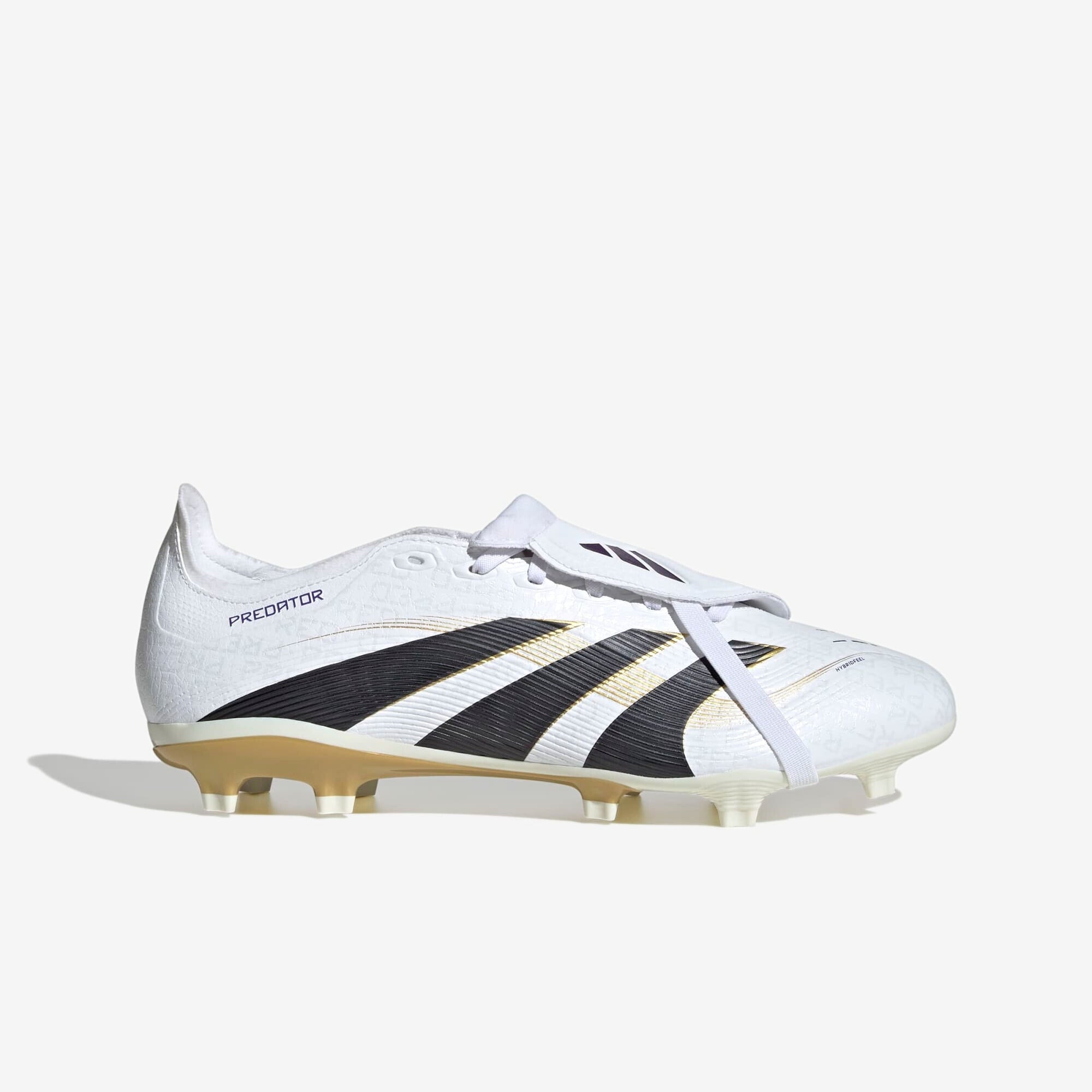 adidas Predator League Fold-Over Tongue FG/MG Low-Top Soccer Cleats - Ftwr White / Core Black / Gold Met.