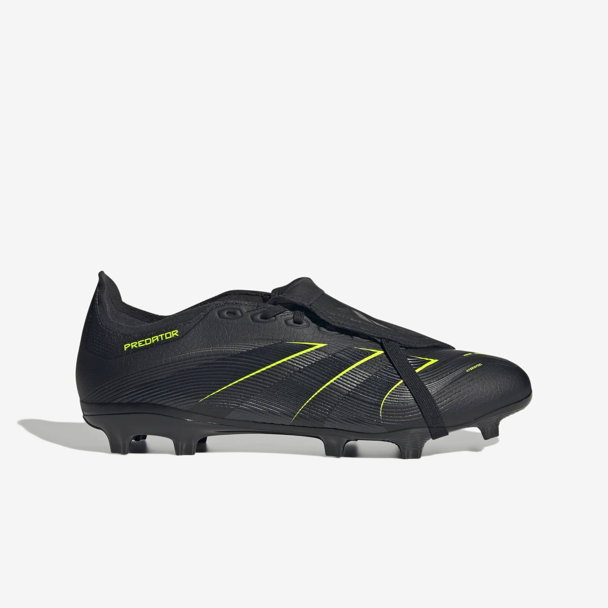 adidas Predator League Fold-Over Tongue Firm/Multi-Ground Low-Top Soccer Cleats - Core Black / Carbon / Lucid Lemon