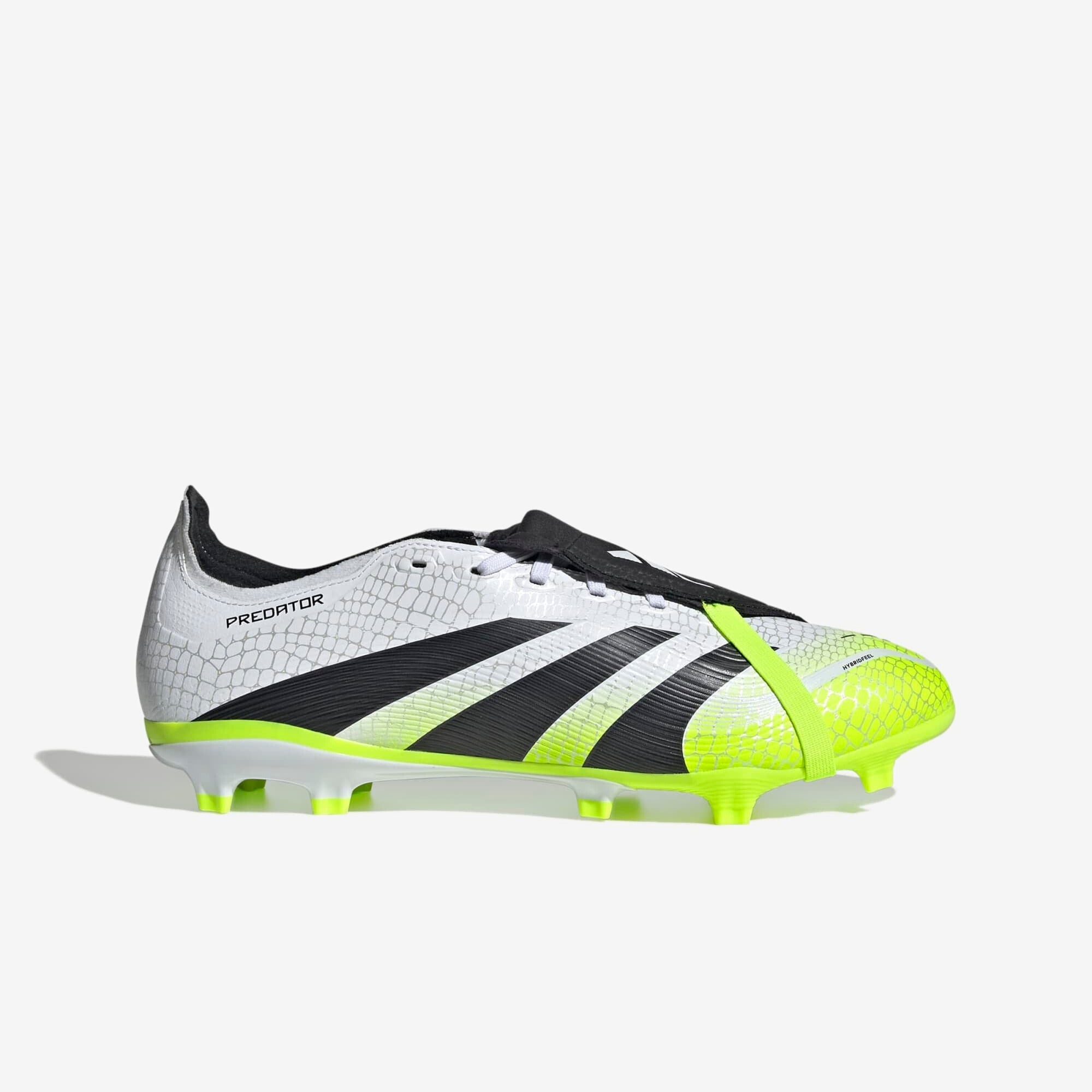 adidas Predator League Fold-Over Tongue Firm/Multi-Ground Low-Top Soccer Cleats - Cloud White / Core Black / Lucid Lemon