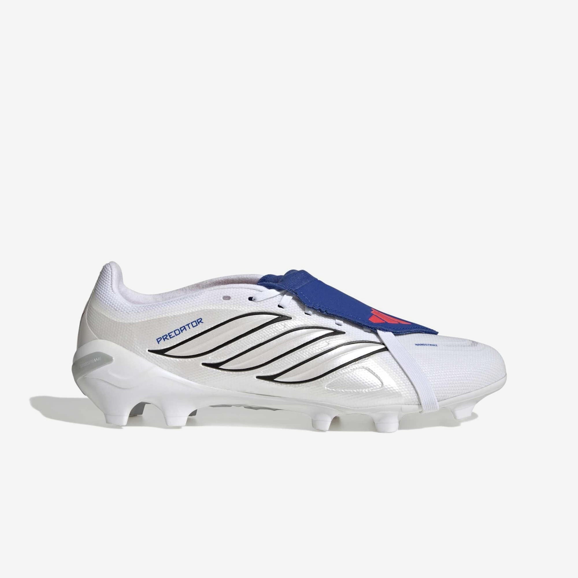 adidas Predator League Fold-Over Tongue Firm-Ground Low-Top Soccer Cleats - Cloud White / Zero Metalic / Royal Blue