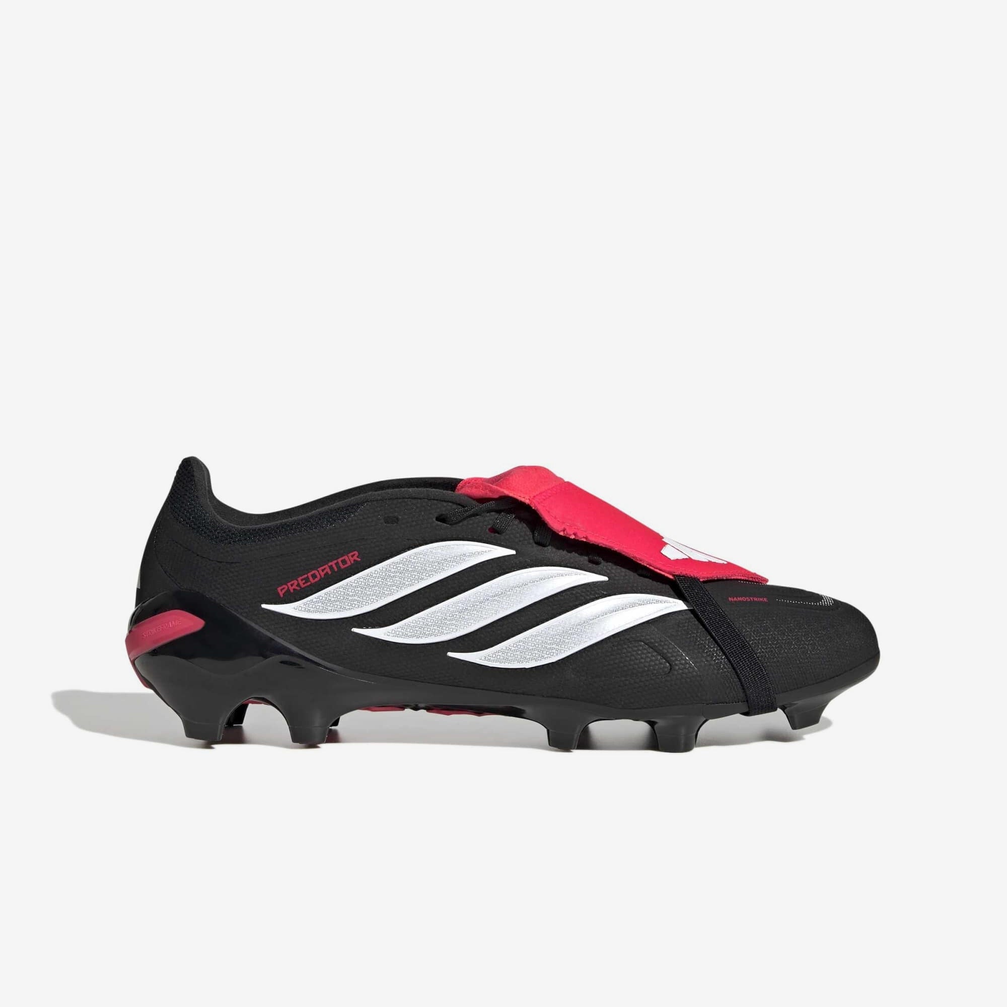 adidas Predator League Fold-Over Tongue Firm-Ground Low-Top Soccer Cleats - Core Black / Cloud White / Lucid Red