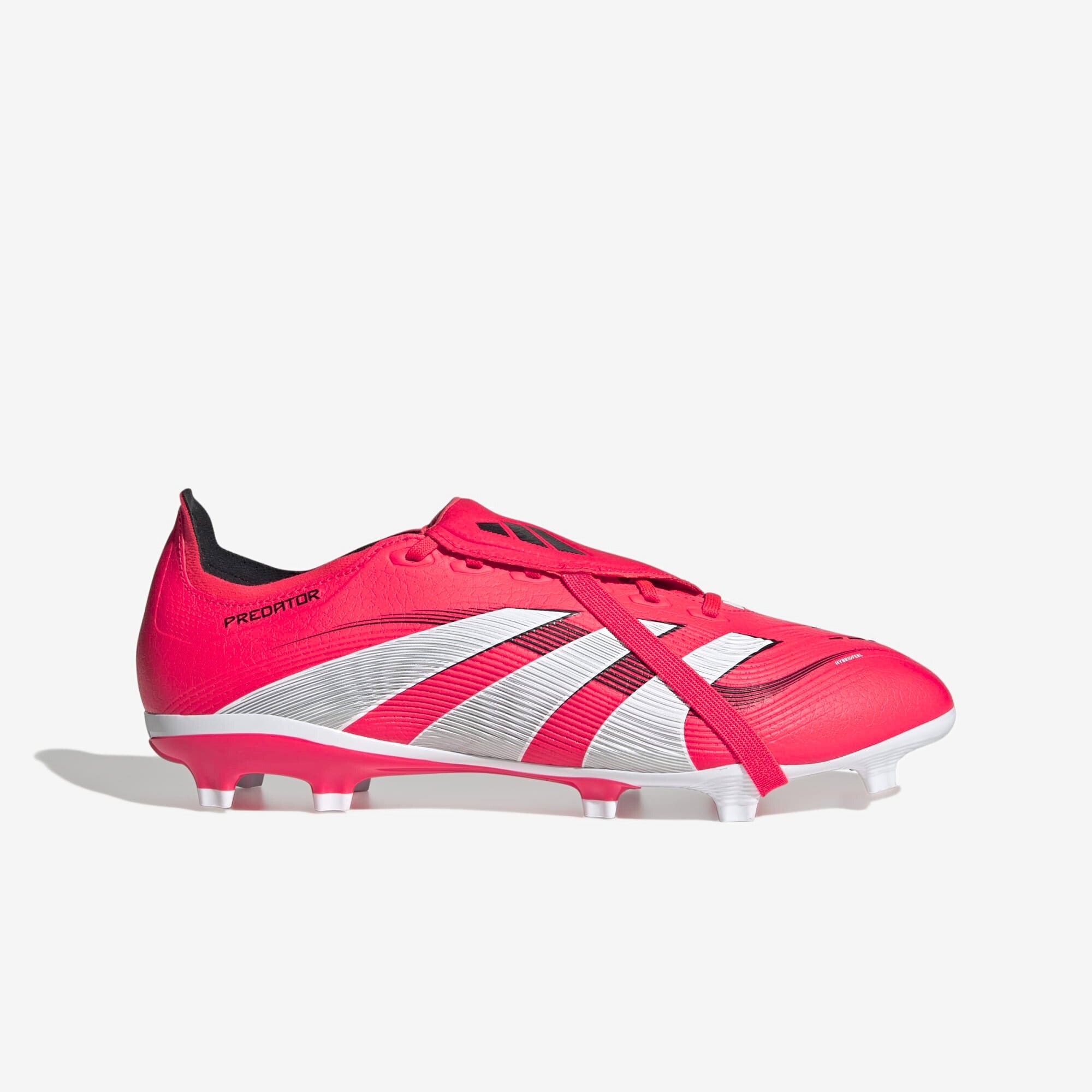 adidas Predator League Fold-Over Tongue FG/MG Low-Top Soccer Cleats - Lucid Red / Cloud White / Core Black