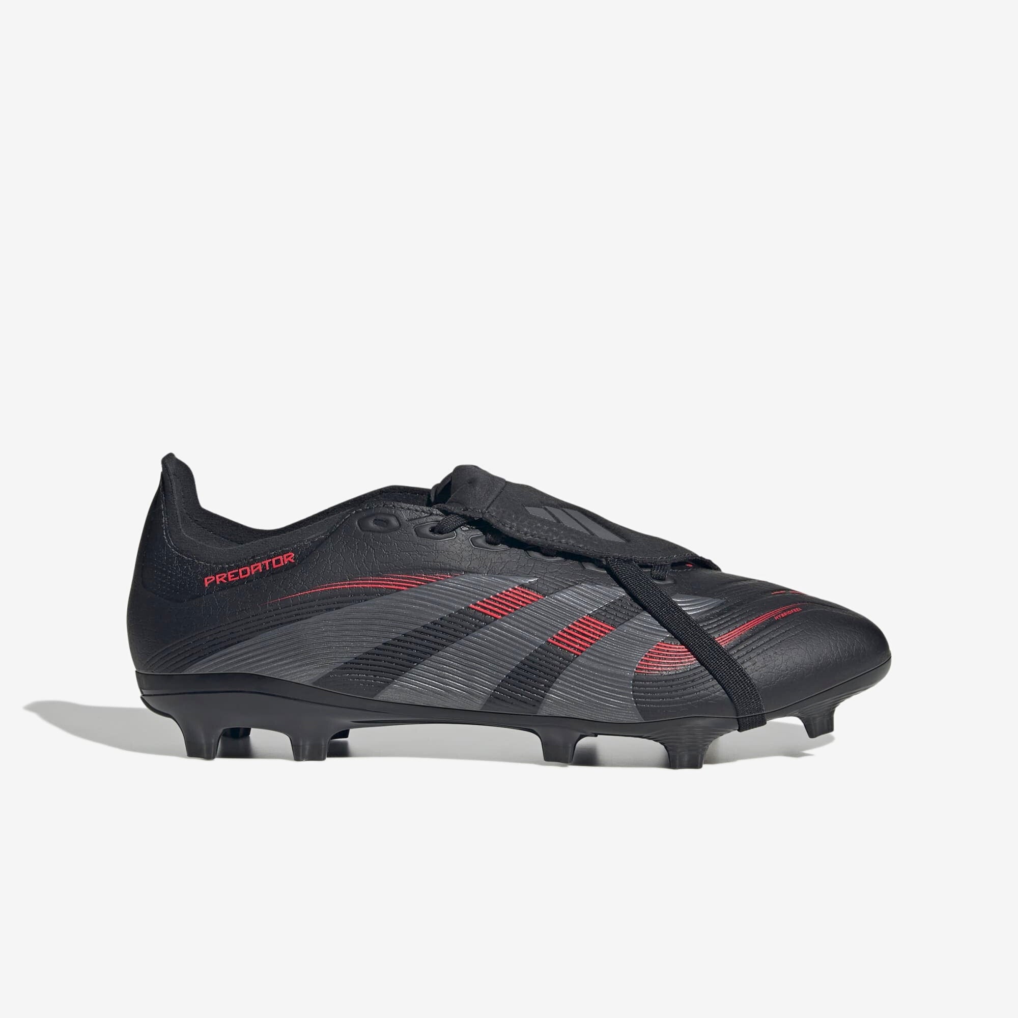 adidas Predator League Fold-Over Tongue FG/MG Low-Top Soccer Cleats - Core Black / Grey Four / Lucid Red