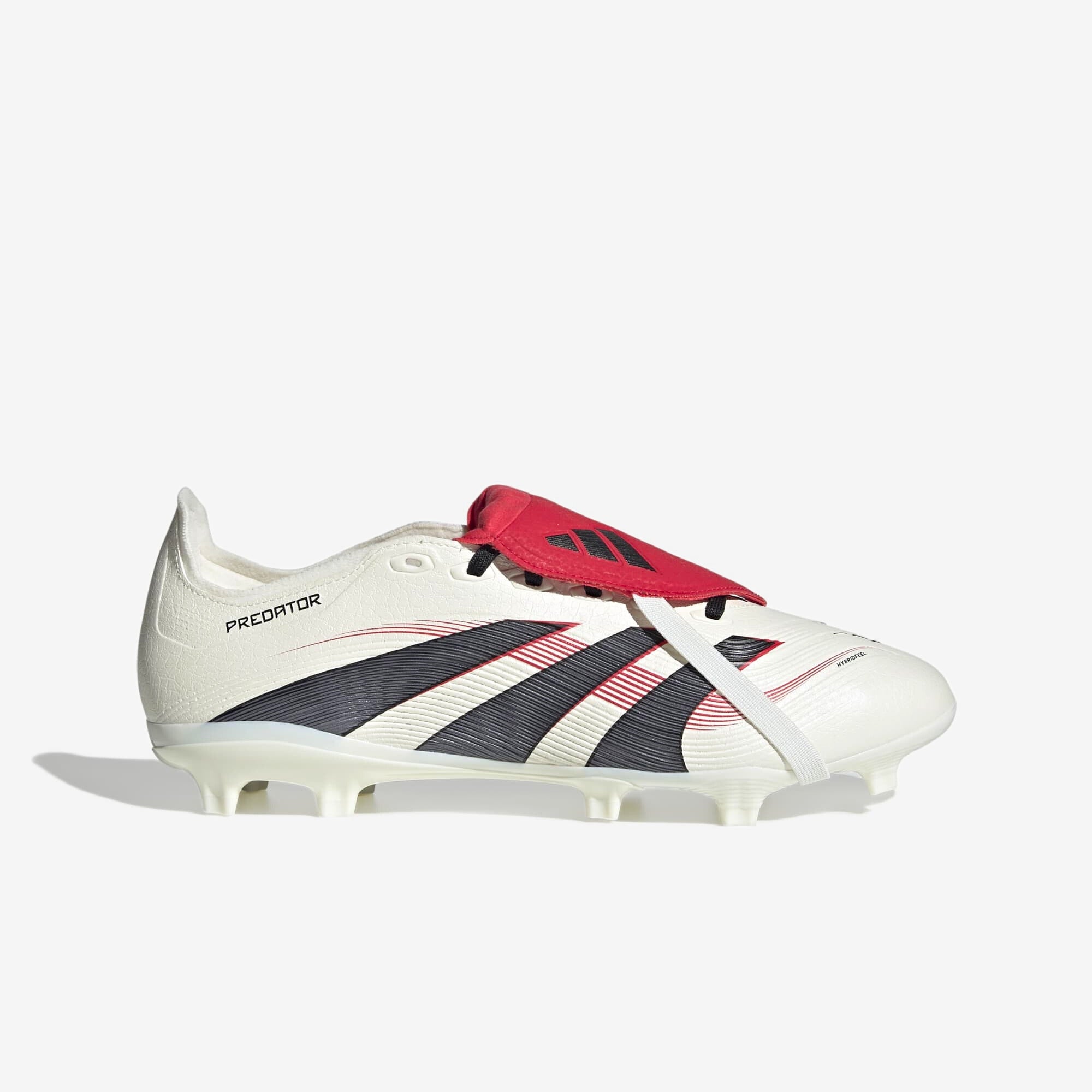 adidas Predator League Fold-Over Tongue FG/MG Low-Top Soccer Cleats - Off White / Core Black / Pure Ruby