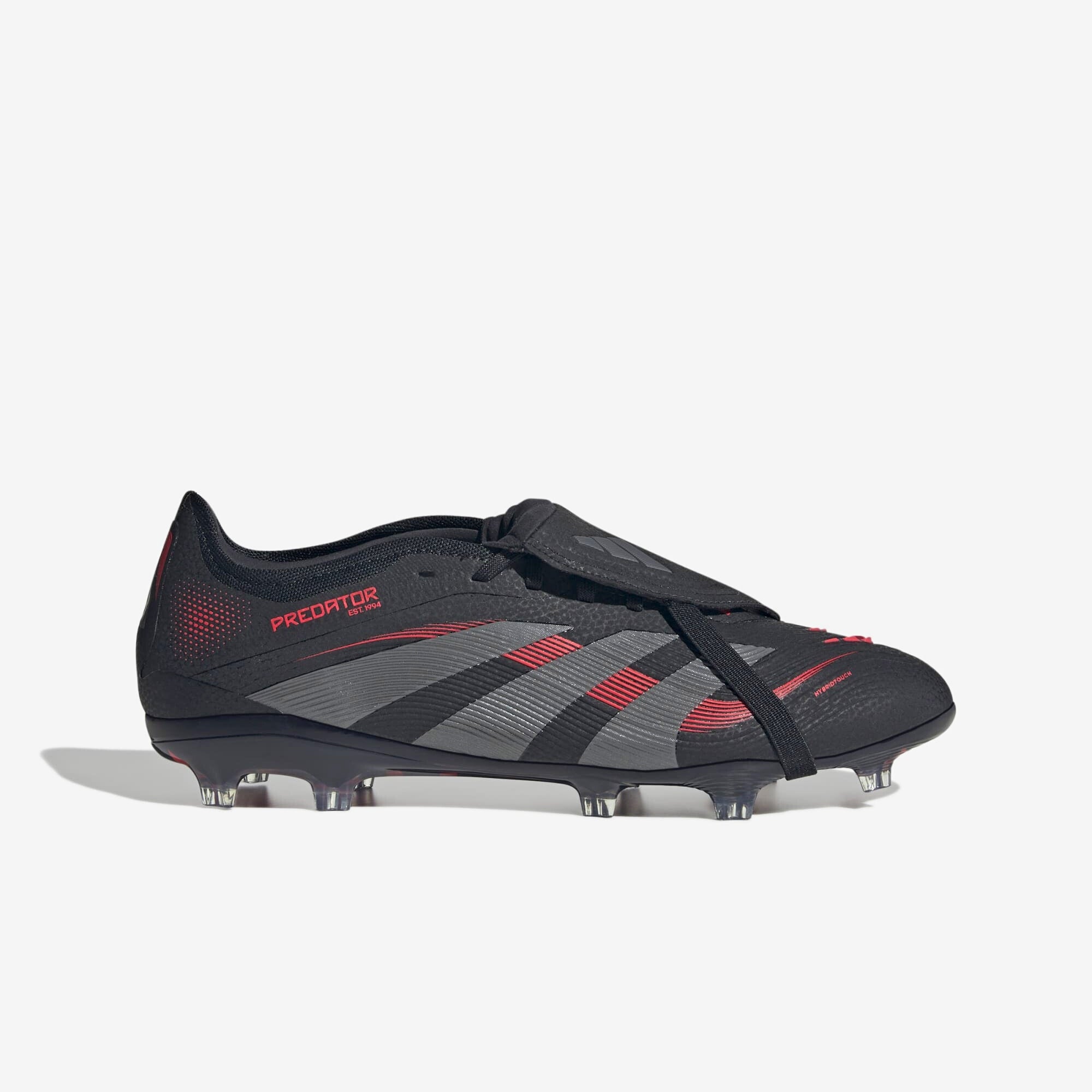 adidas Predator Pro Fold-Over Tongue FG Low-Top Soccer Cleats - Core Black / Grey Four / Lucid Red