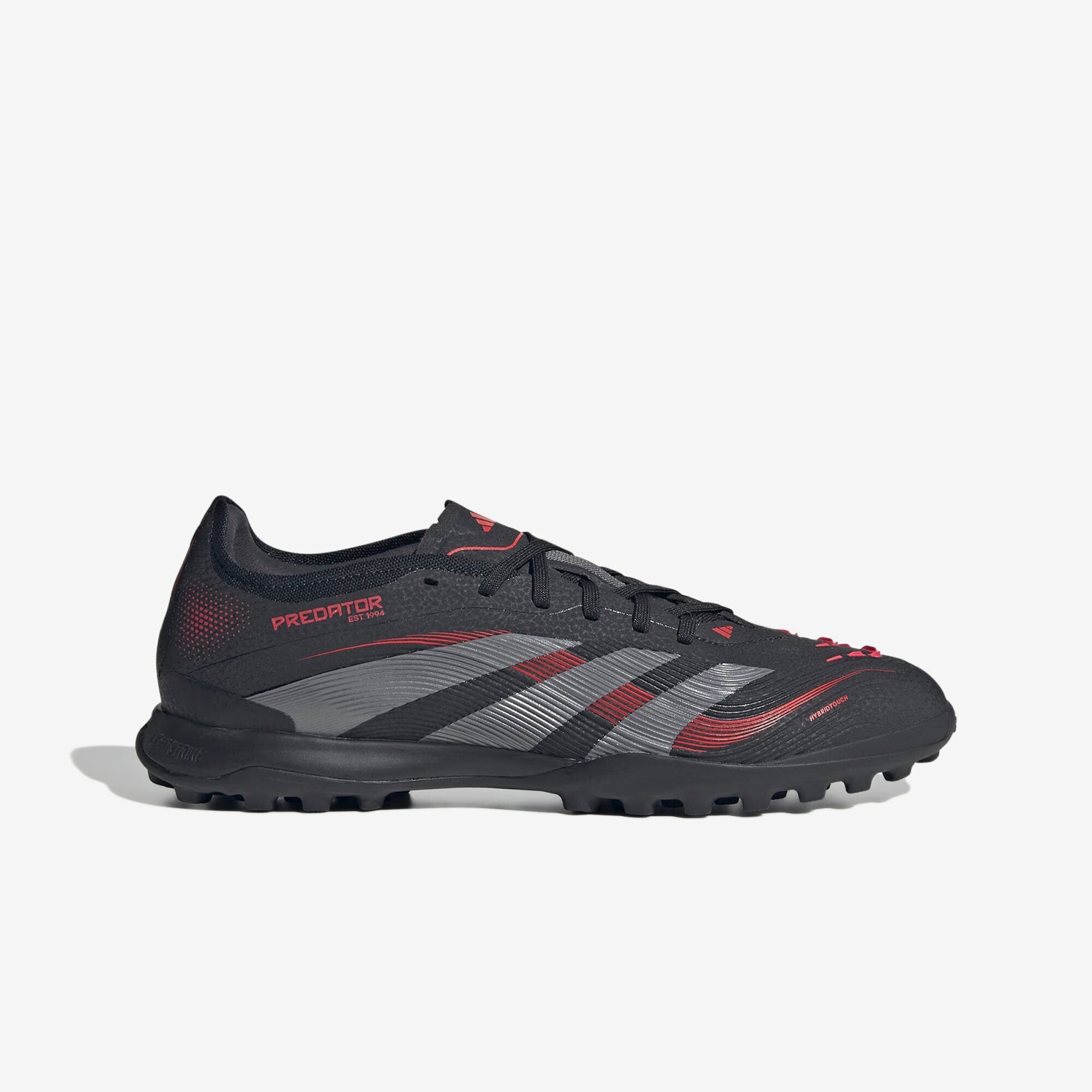 adidas Predator Pro TF Low-Top Soccer Shoes - Core Black / Grey Four / Lucid Red