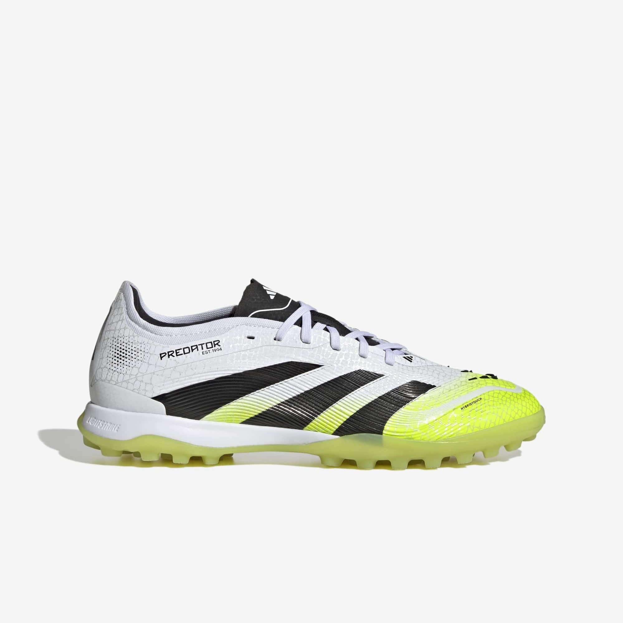 adidas Predator Pro Turf Low-Top Soccer Shoes - Cloud White / Core Black / Lucid Lemon