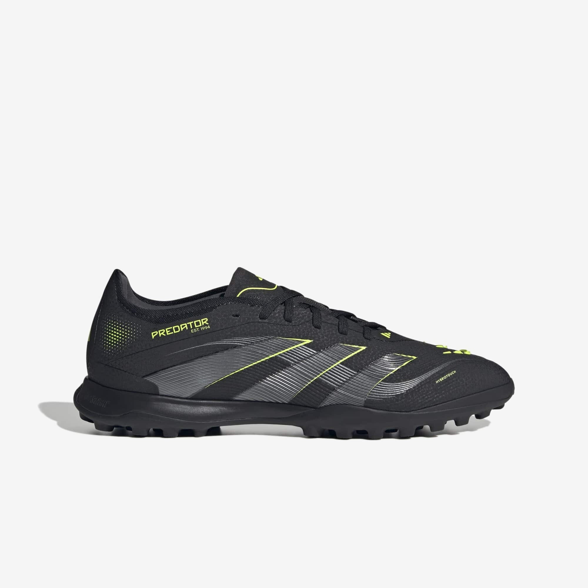 adidas Predator Pro Turf Low-Top Soccer Shoes - Core Black / Carbon / Lucid Lemon