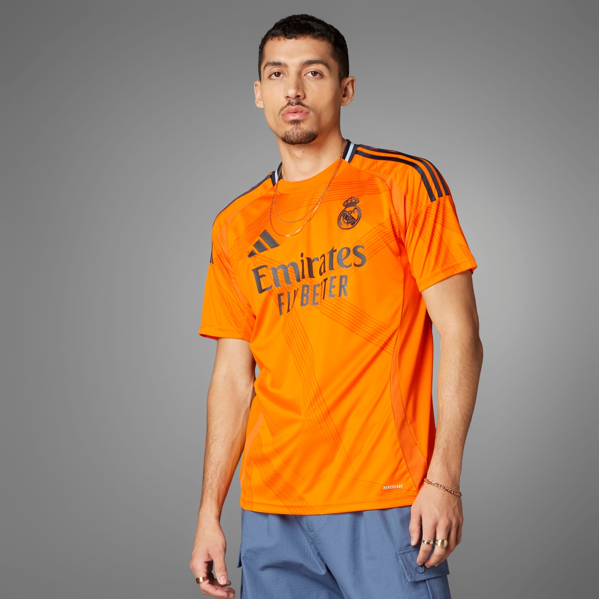adidas Real Madrid 2024/25 Stadium Away Men's AEROREADY Soccer Replica Jersey - Crew Orange