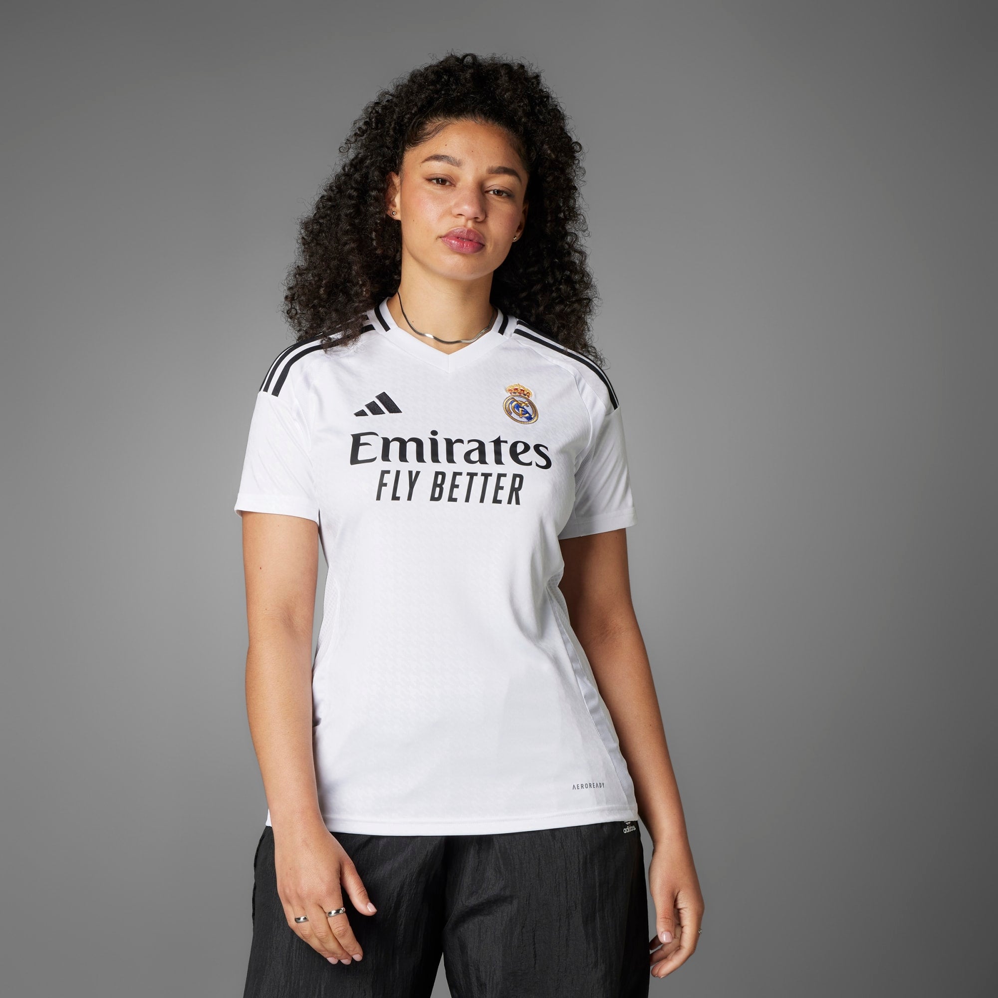 adidas Real Madrid 2024/25 Stadium Home Women's AEROREADY Soccer Replica Jersey - White