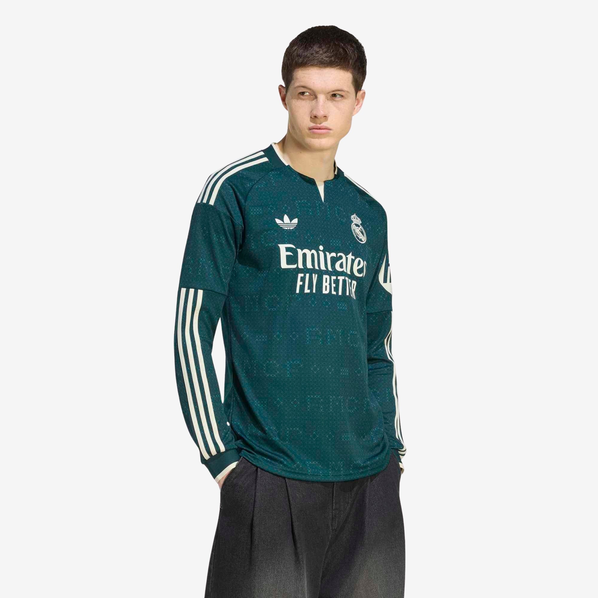 adidas Real Madrid 2026/27 Stadium Away Men's Soccer Long-Sleeve Jersey - Aurora Ivy