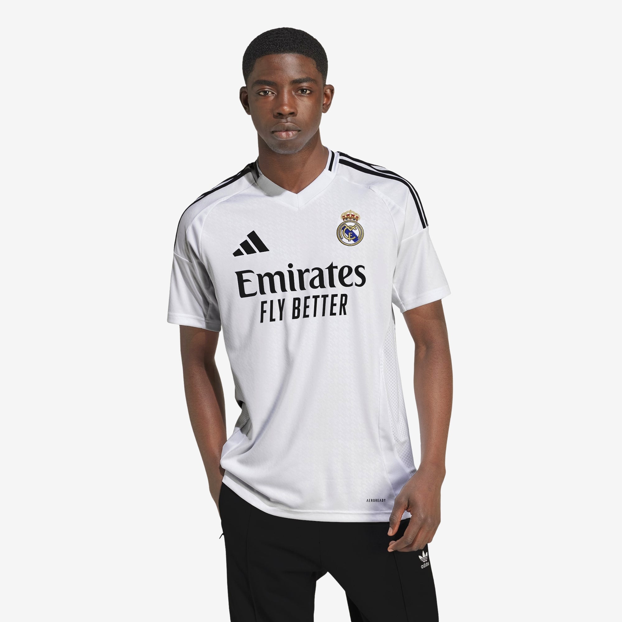 adidas Real Madrid 2024/25 Stadium Home Men's AEROREADY Soccer Replica Jersey - White