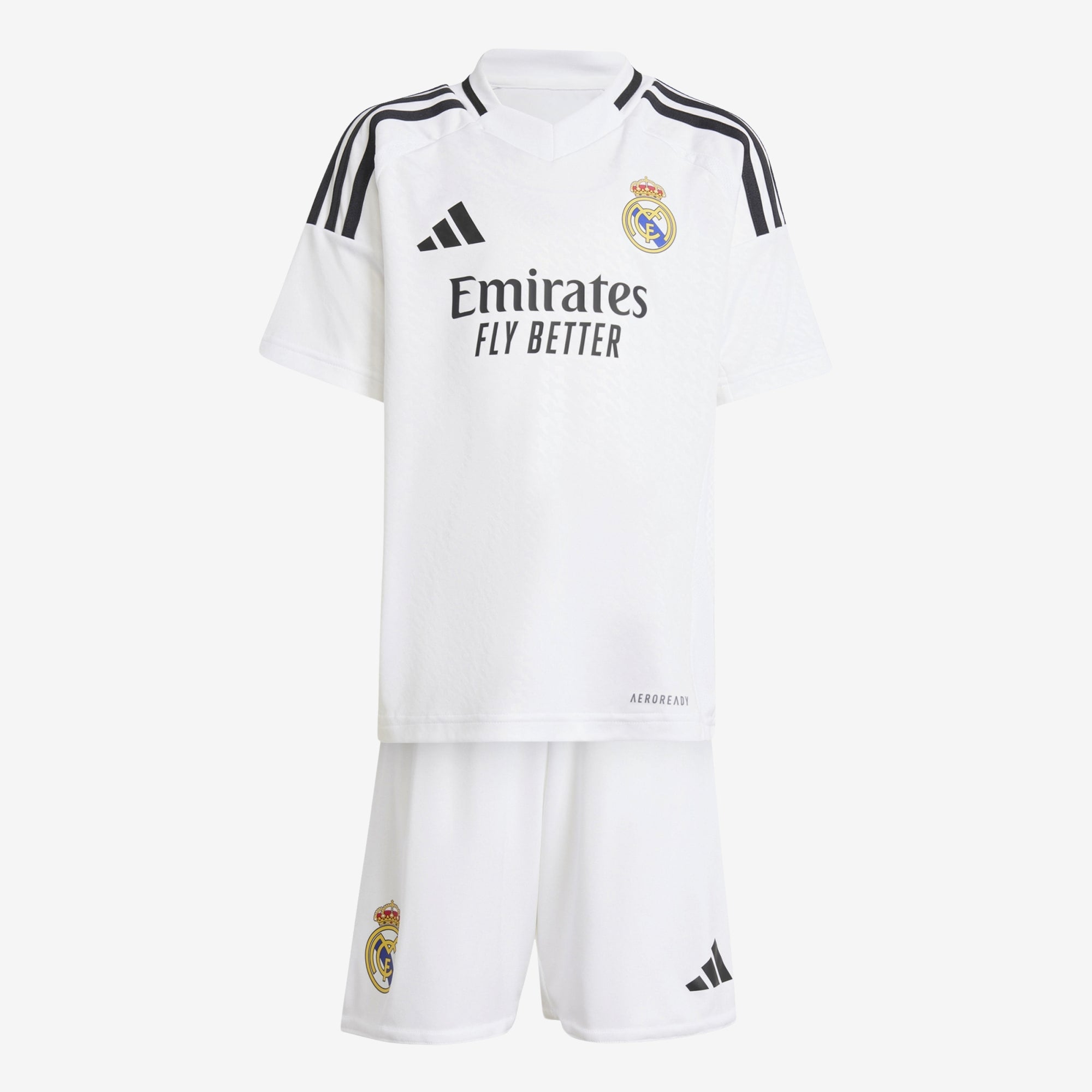 adidas Real Madrid 24/25 Home Mini Little/Big Kids' AEROREADY Soccer Kit - White