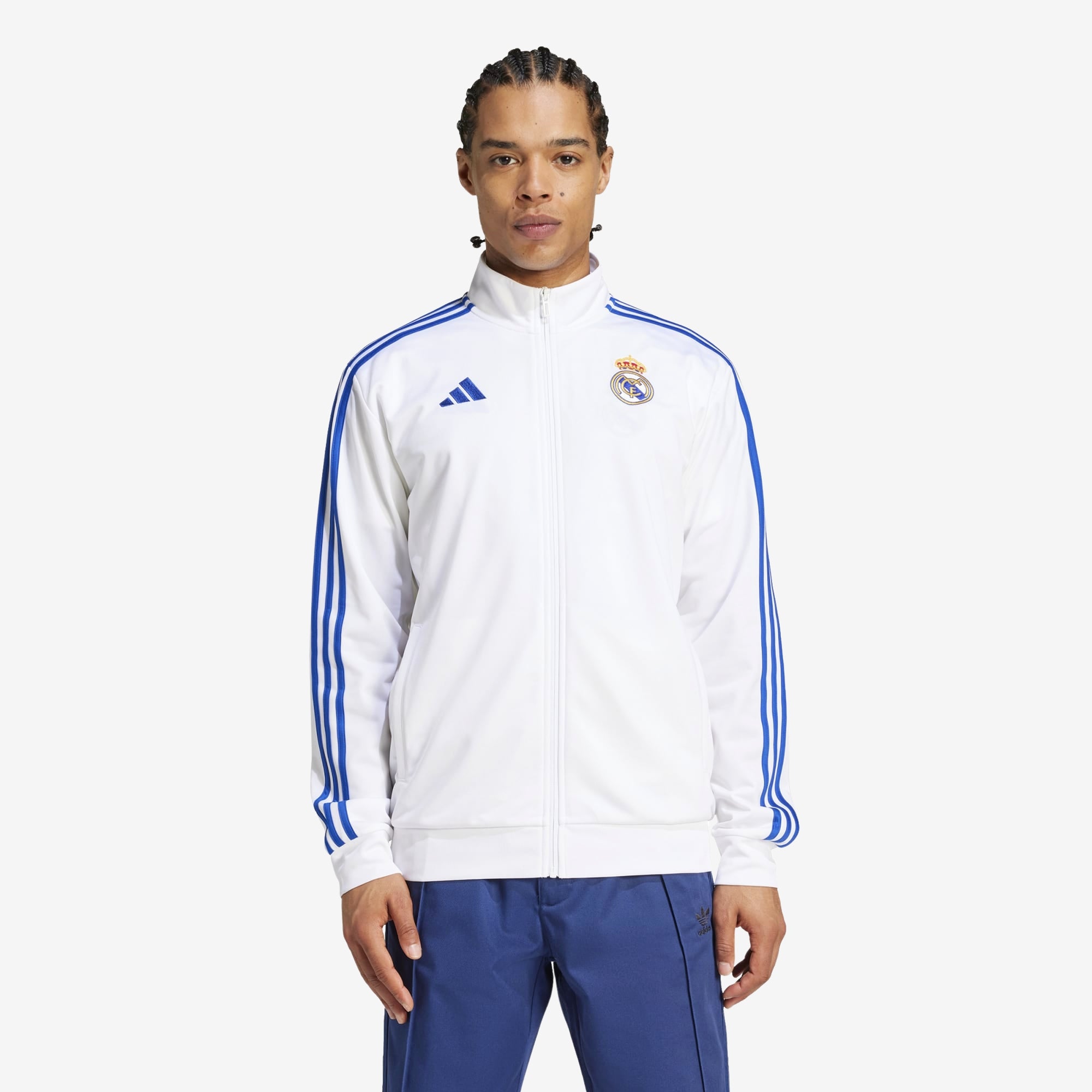 adidas Real Madrid DNA Top Men's Full-Zip Soccer Track Jacket - White