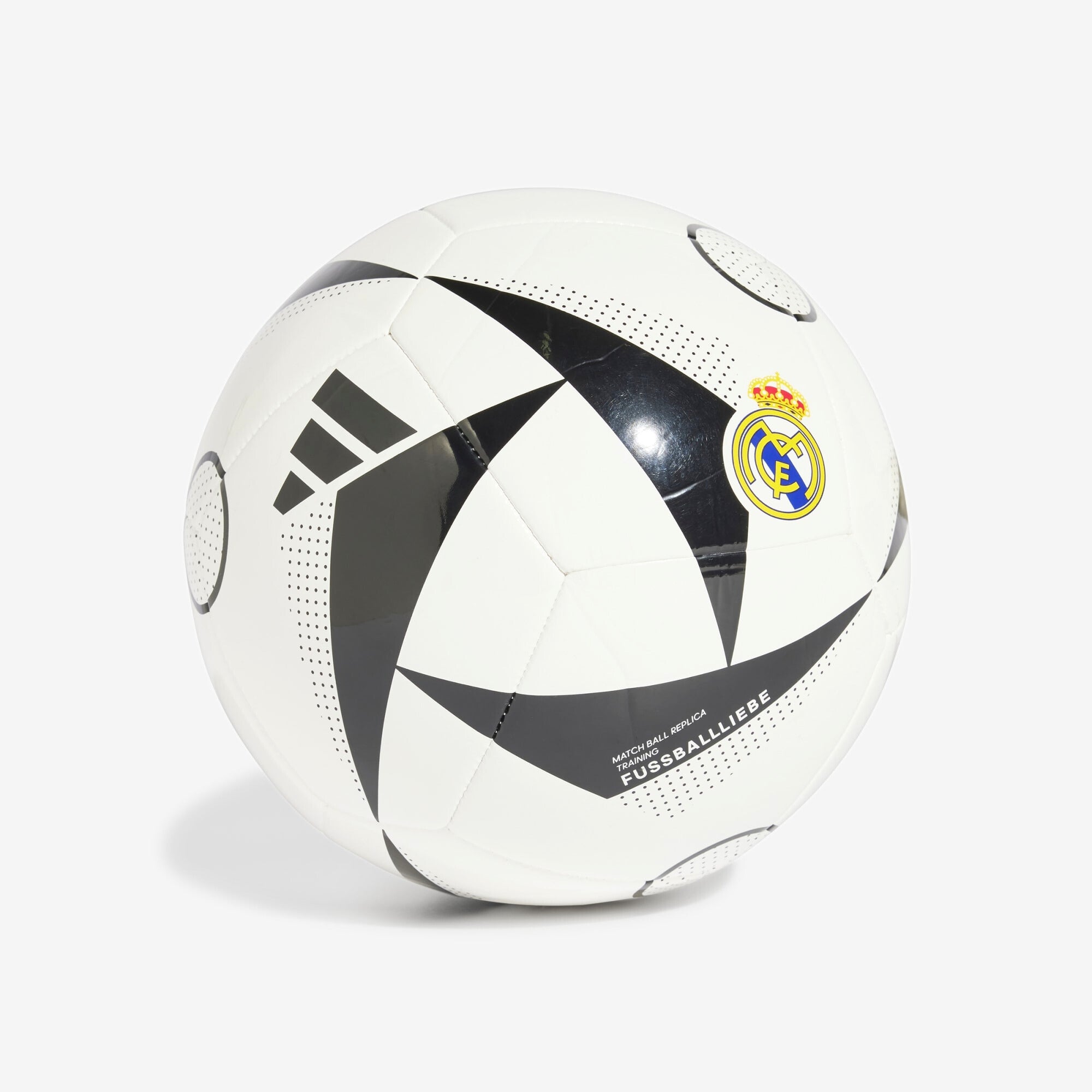 adidas Real Madrid Home Club Soccer Ball - White / Black / Sky Tint