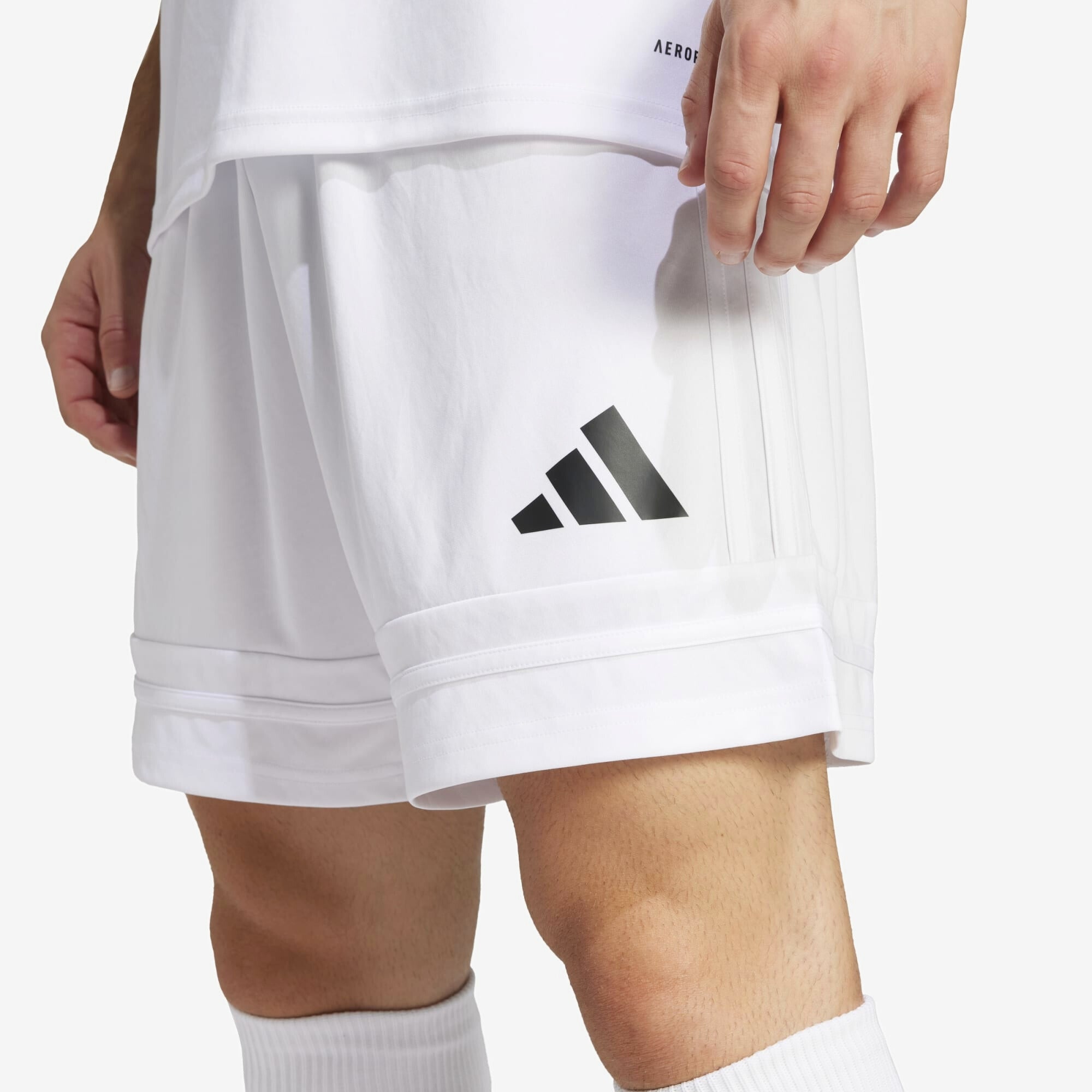 adidas Squadra 25 Men's Soccer Shorts - White / White / Black