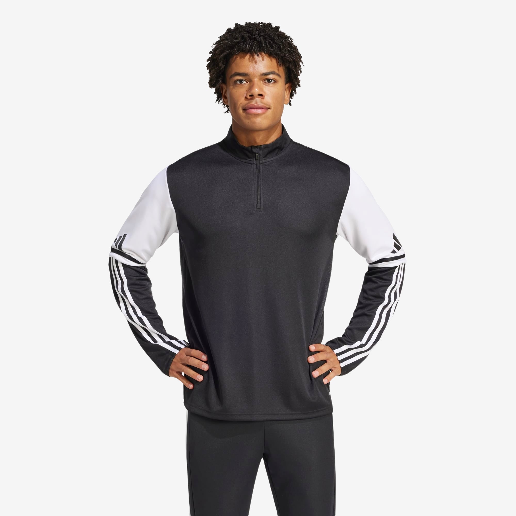 adidas Squadra 25 Training Men's 1/4 Zip Soccer Track Top - Black / White