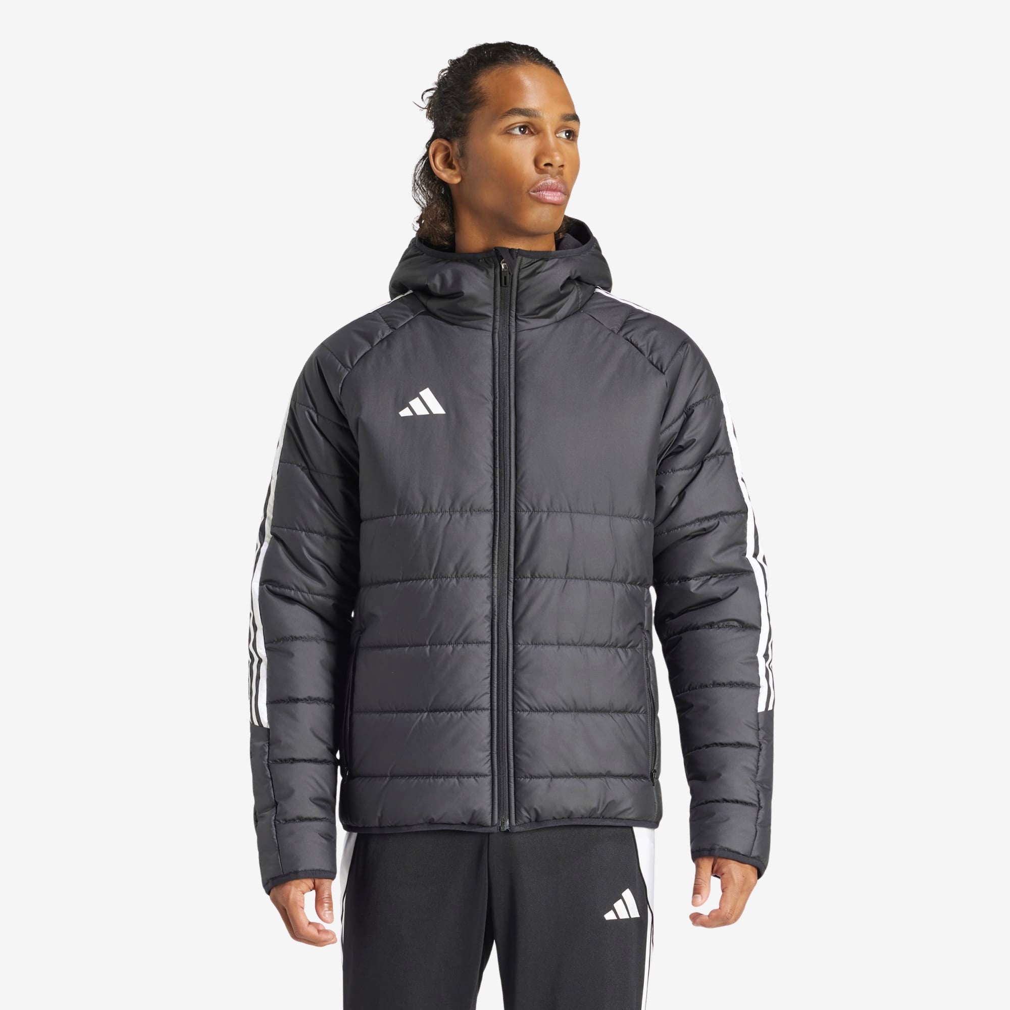 adidas Tiro 24 Winter Men's Soccer Full-Zip Hooded Jacket - Black / White