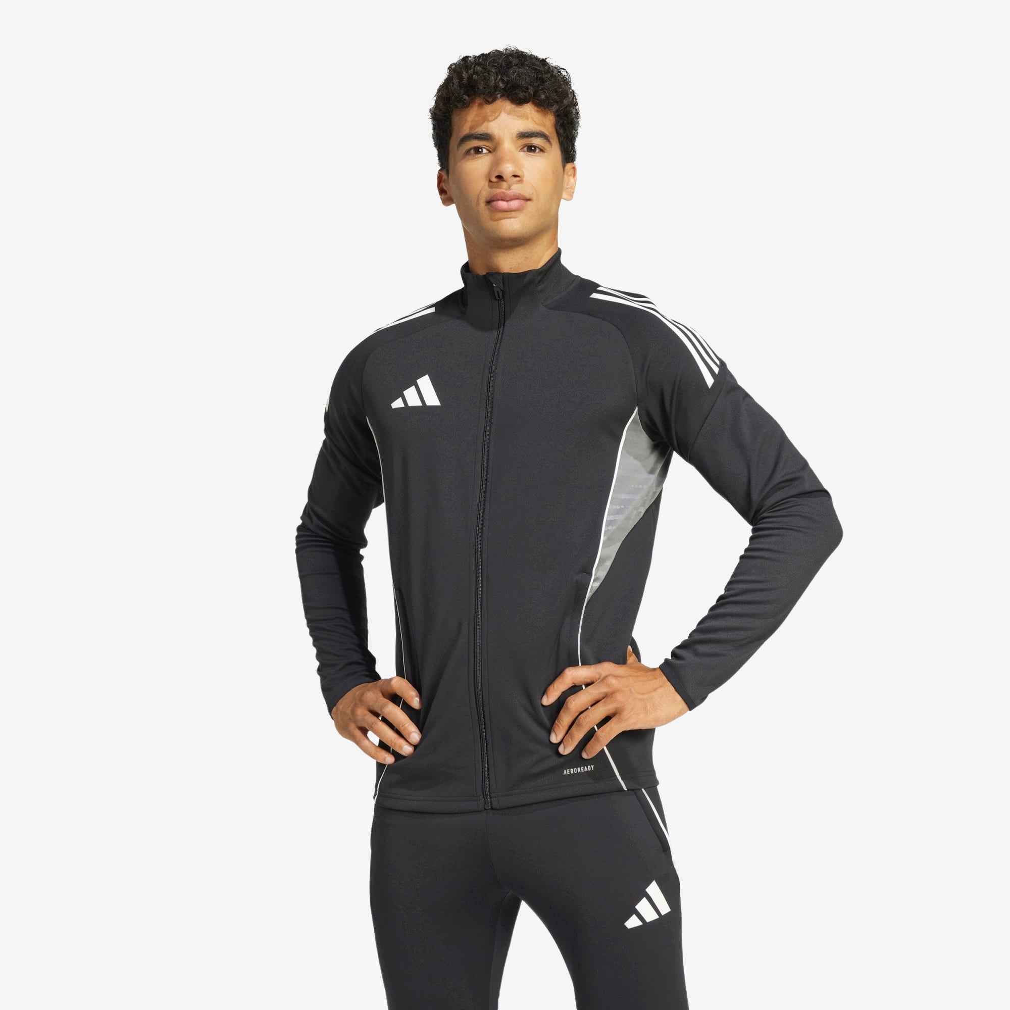 adidas Tiro 25 Competition Training Men's Full-Zip Soccer Track Jacket - Black / Team Grey Four