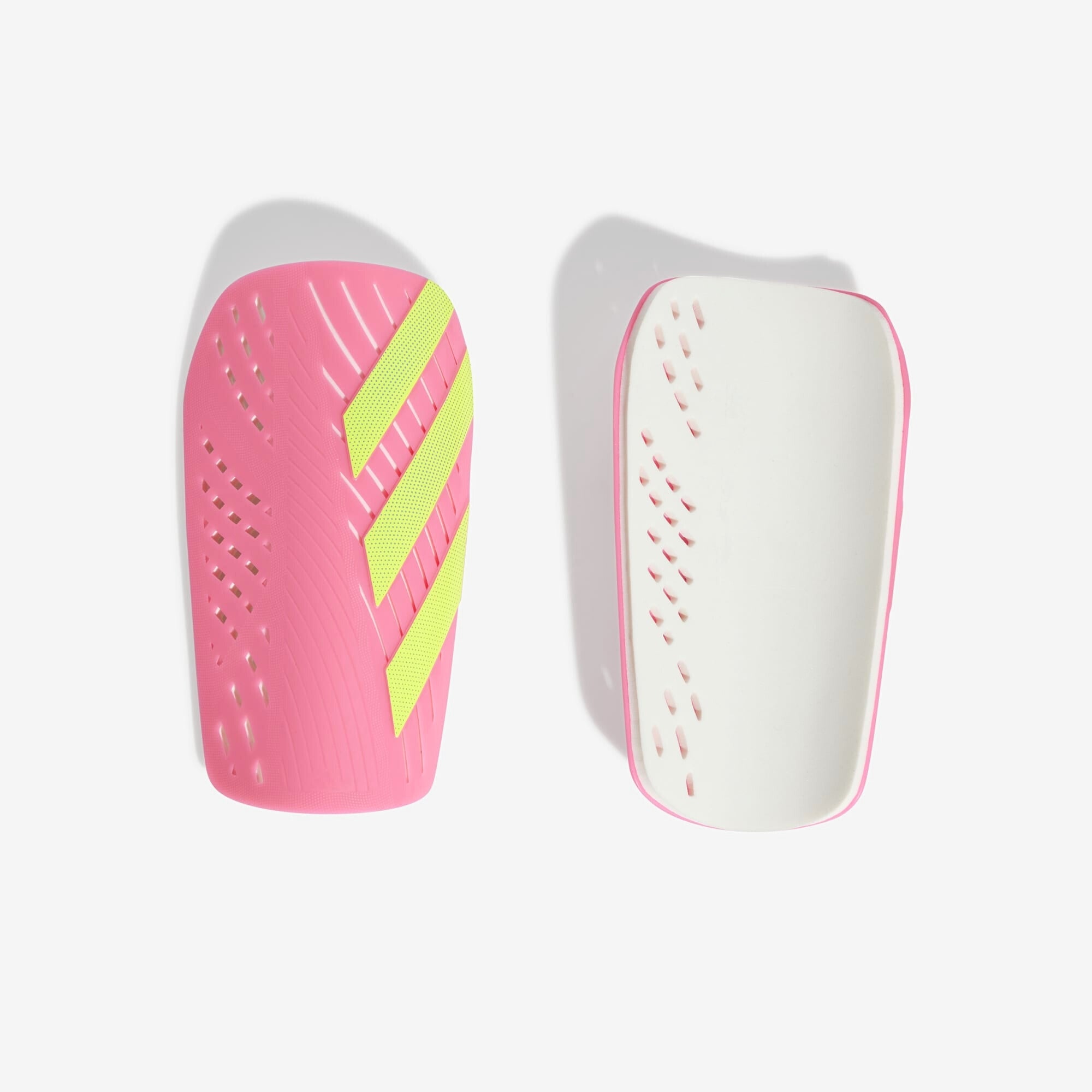 adidas Tiro Club Soccer Shin Guards - Lucid Pink / Lucid Lemon / Blue Fusion