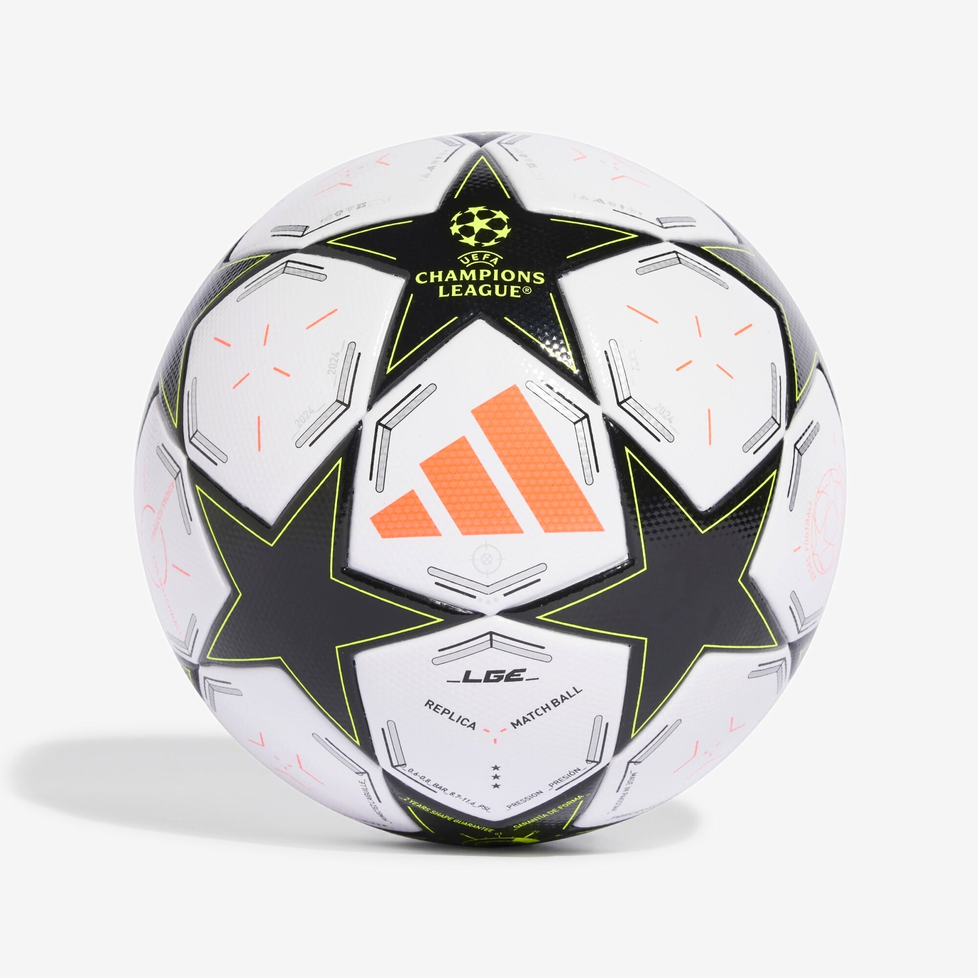 adidas UCL League 24/25 League Phase Soccer Ball - White / Black / Platinum Metallic / Team Solar Yellow