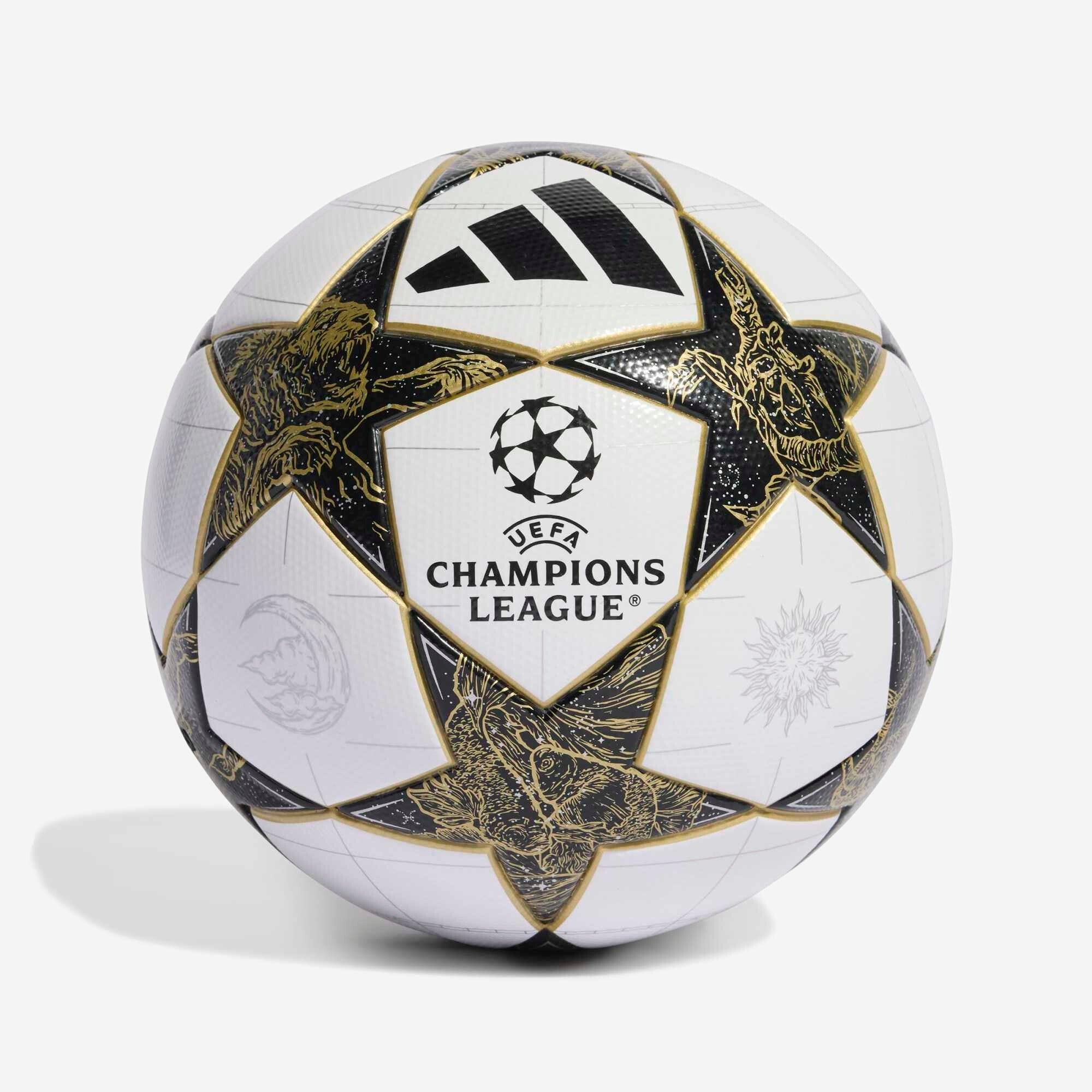 adidas UCL League 25/26 League Stage Soccer Ball - White / Black / Gold Metallic