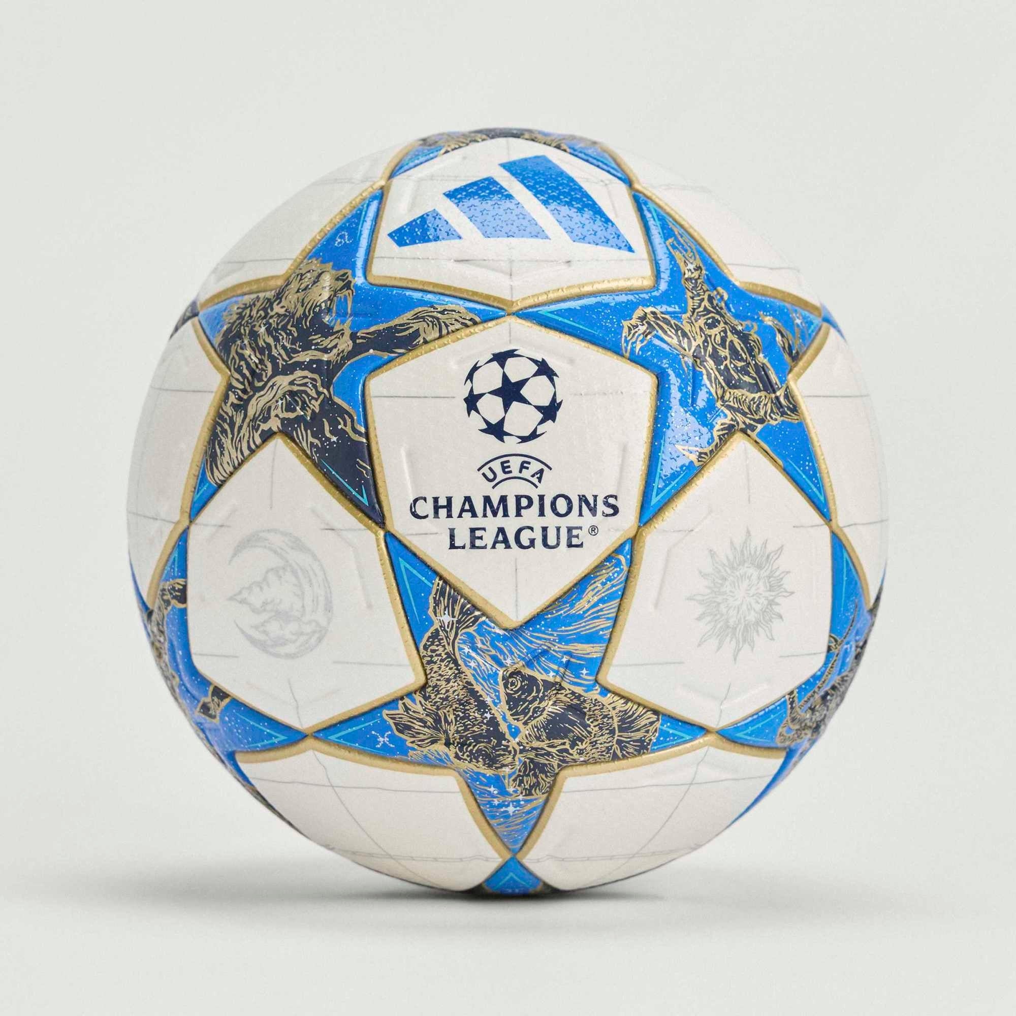 adidas UCL Pro 25/26 League Stage Soccer Ball - White / Dark Blue / Pantone / Gold Metallic