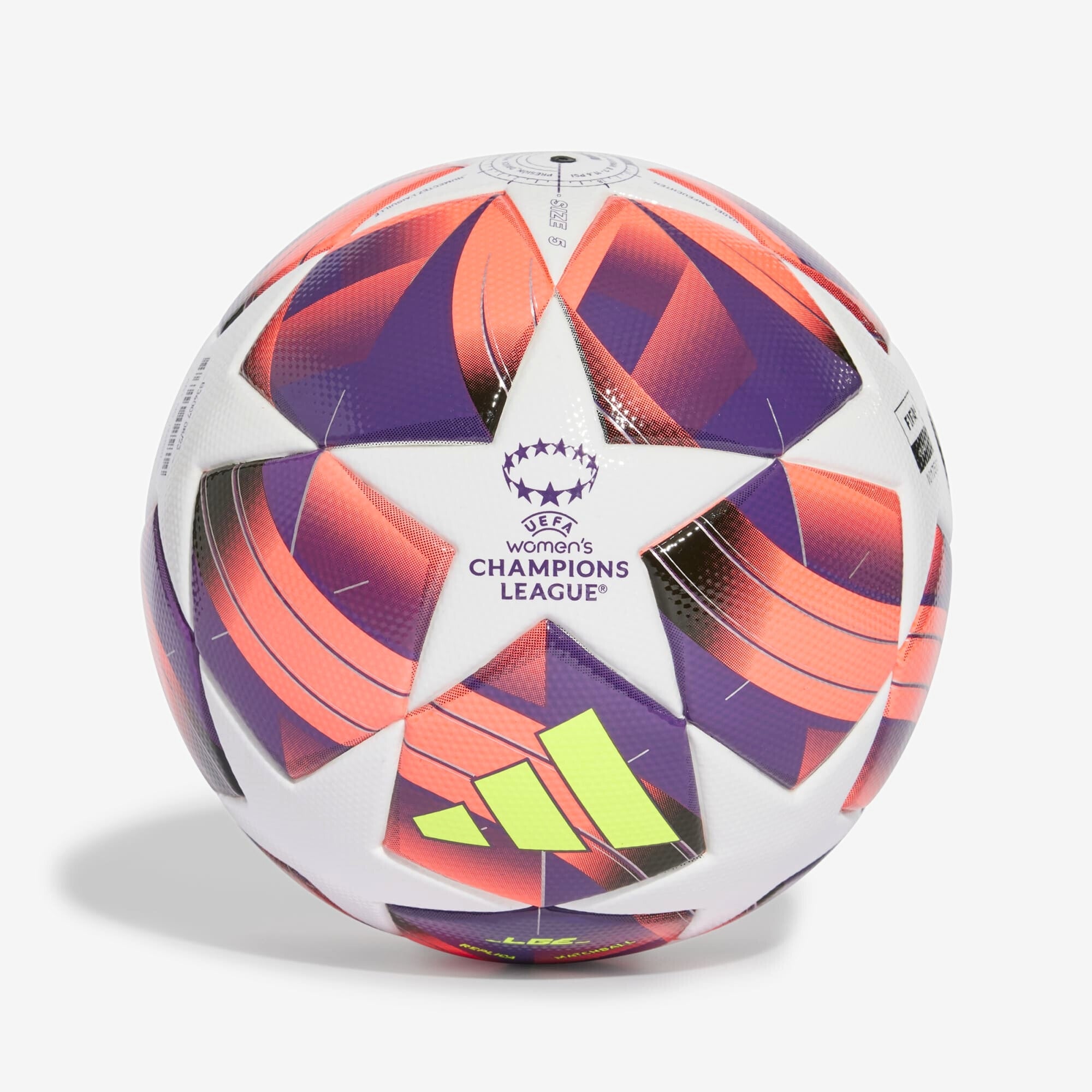 adidas UWCL League 24/25 Group Stage Soccer Ball - White / Aurora Black / Turbo / Silver Metallic