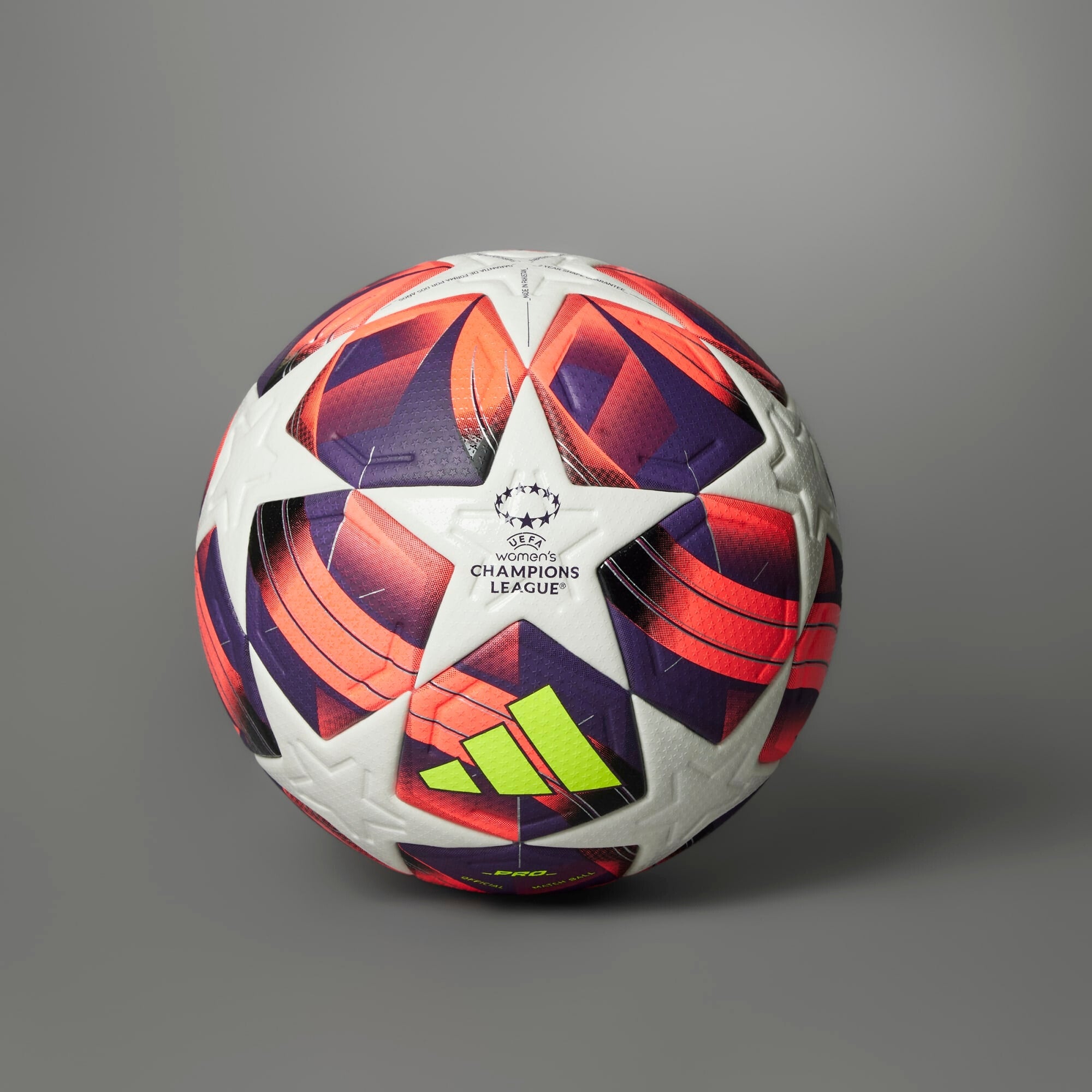 adidas UWCL Pro 24/25 Group Stage Soccer Ball - White / Aurora Black / Turbo / Silver Metallic