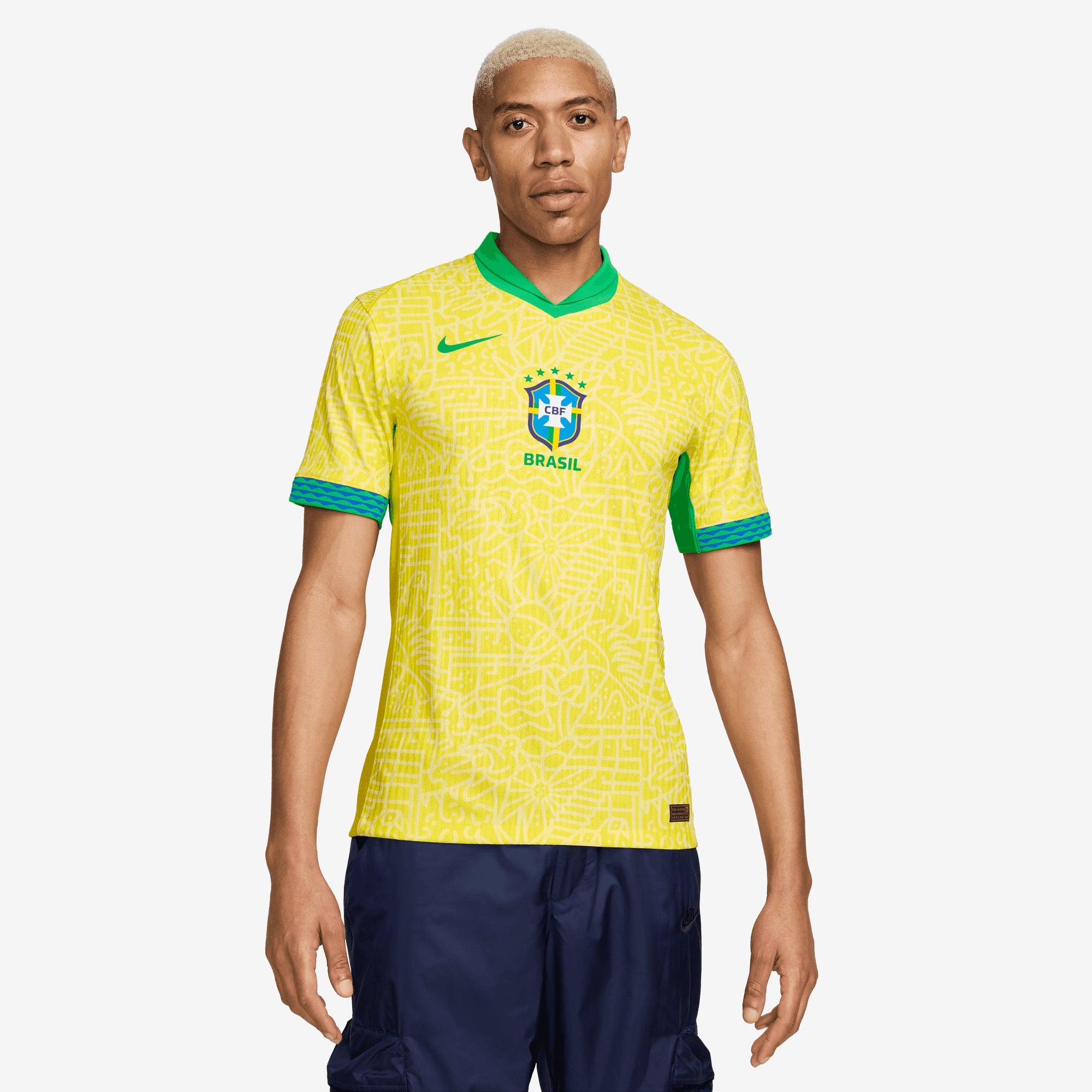 Nike Brazil 2024 Match Home Men's Dri-FIT ADV Soccer Authentic Jersey - Dynamic Yellow/Lemon Chiffon/Green Spark