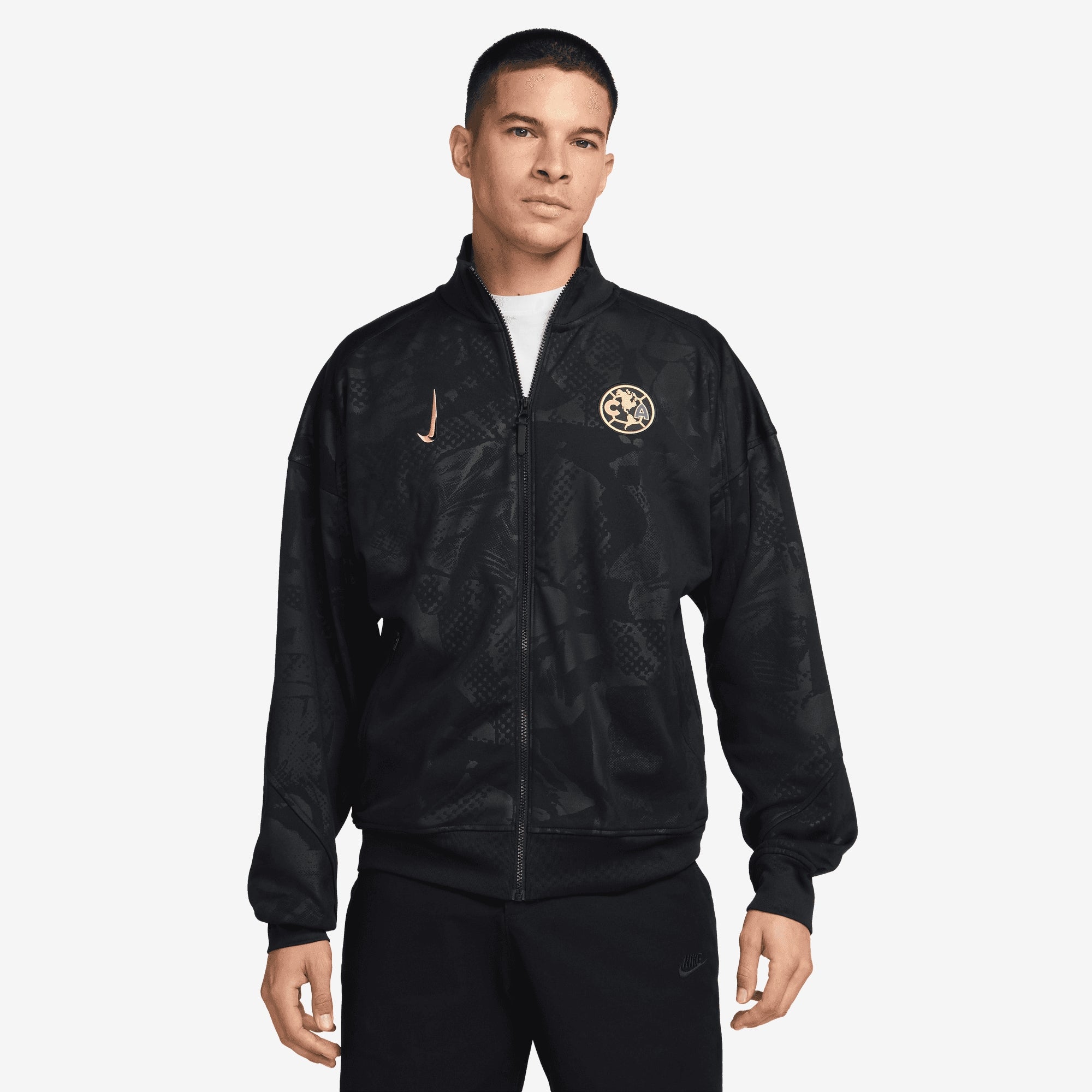 Nike Club América Academy Pro Third Men's Dri-FIT Soccer Anthem Jacket - Black/Black/Coral Chalk