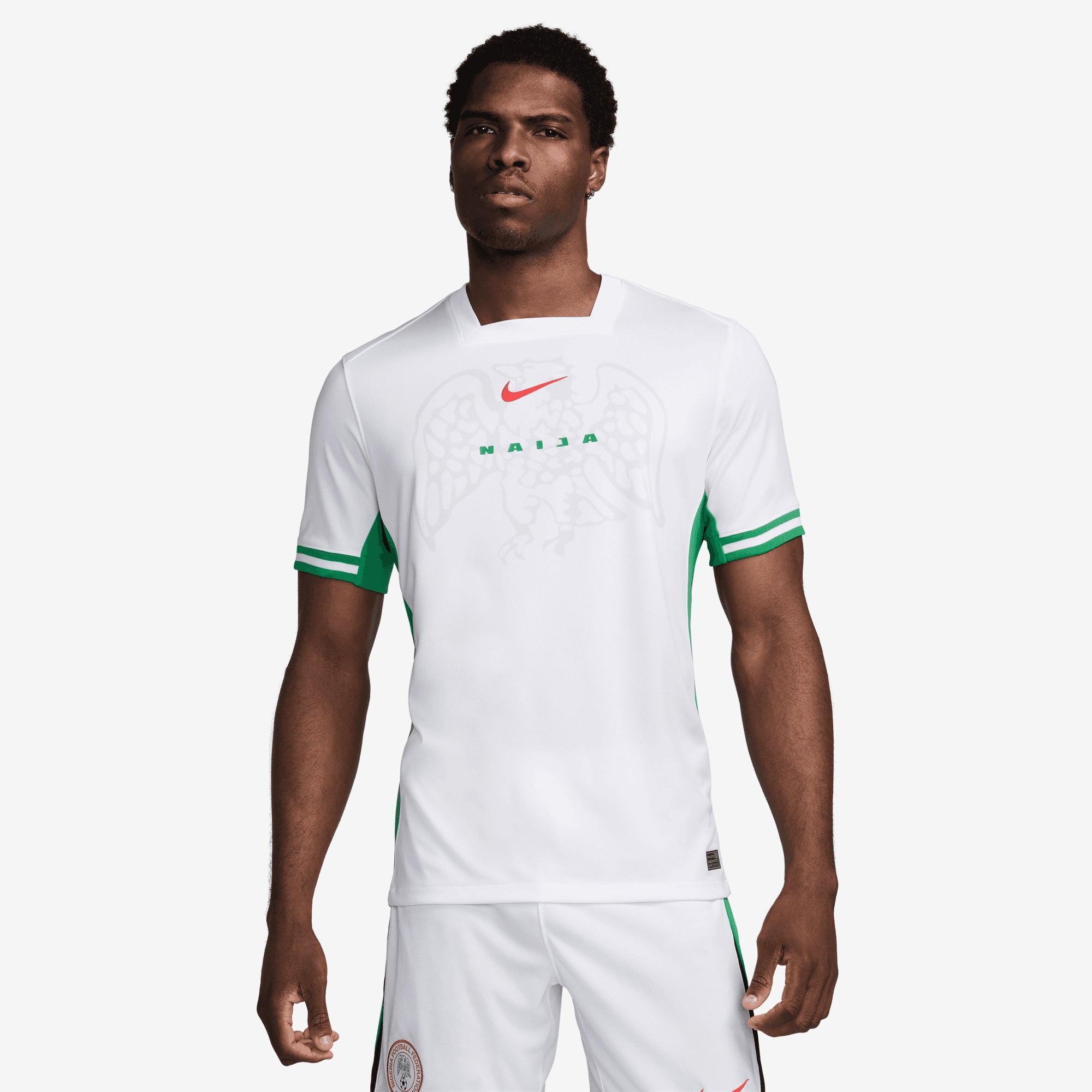 Nike Nigeria 2024 Stadium Home Men's Dri-FIT Soccer Replica Jersey - White/Lucky Green/Challenge Red