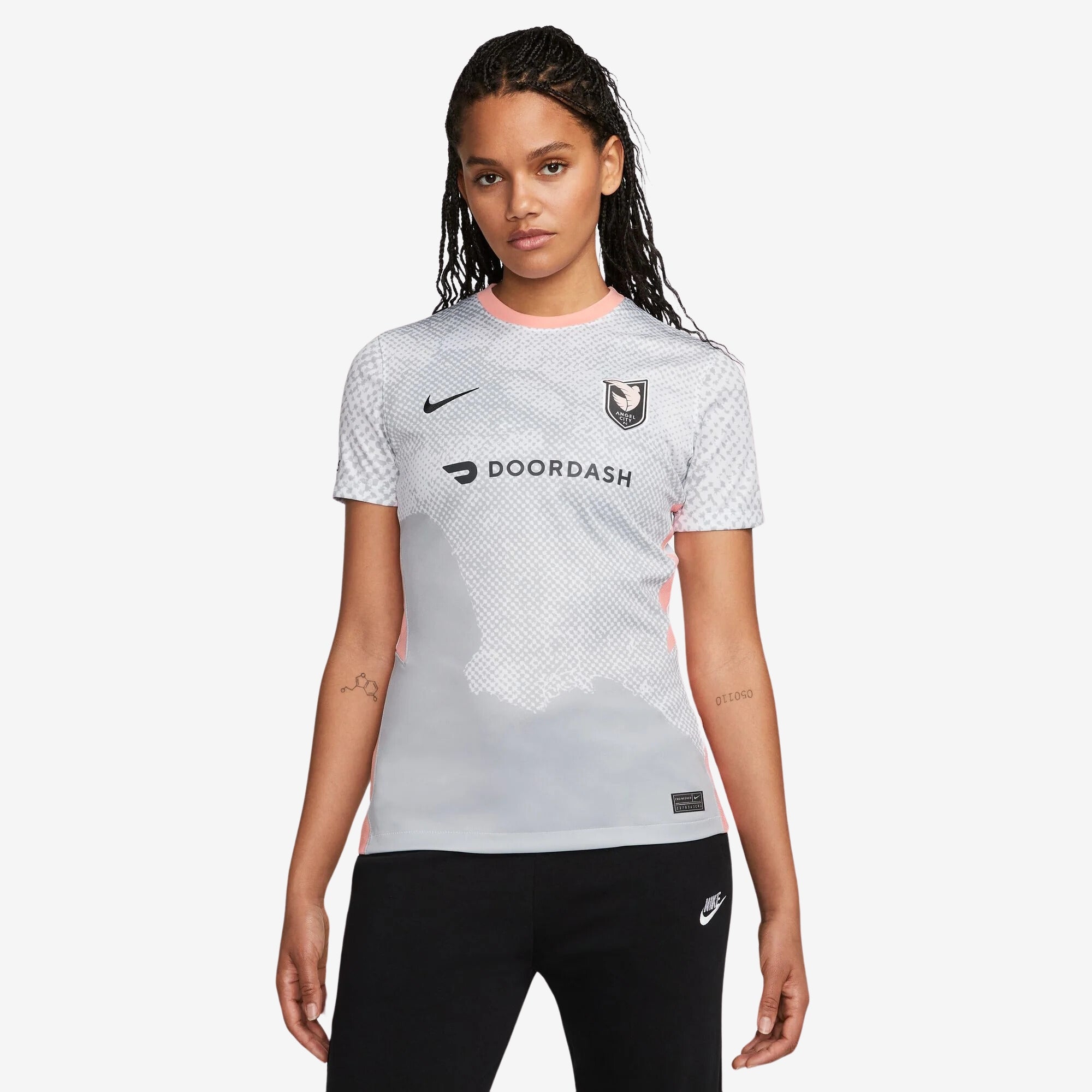 Nike Angel City FC 2023/24 Stadium Away Women's Dri-FIT Soccer Jersey - White/Wolf Grey/Bleached Coral/Dark Smoke Grey