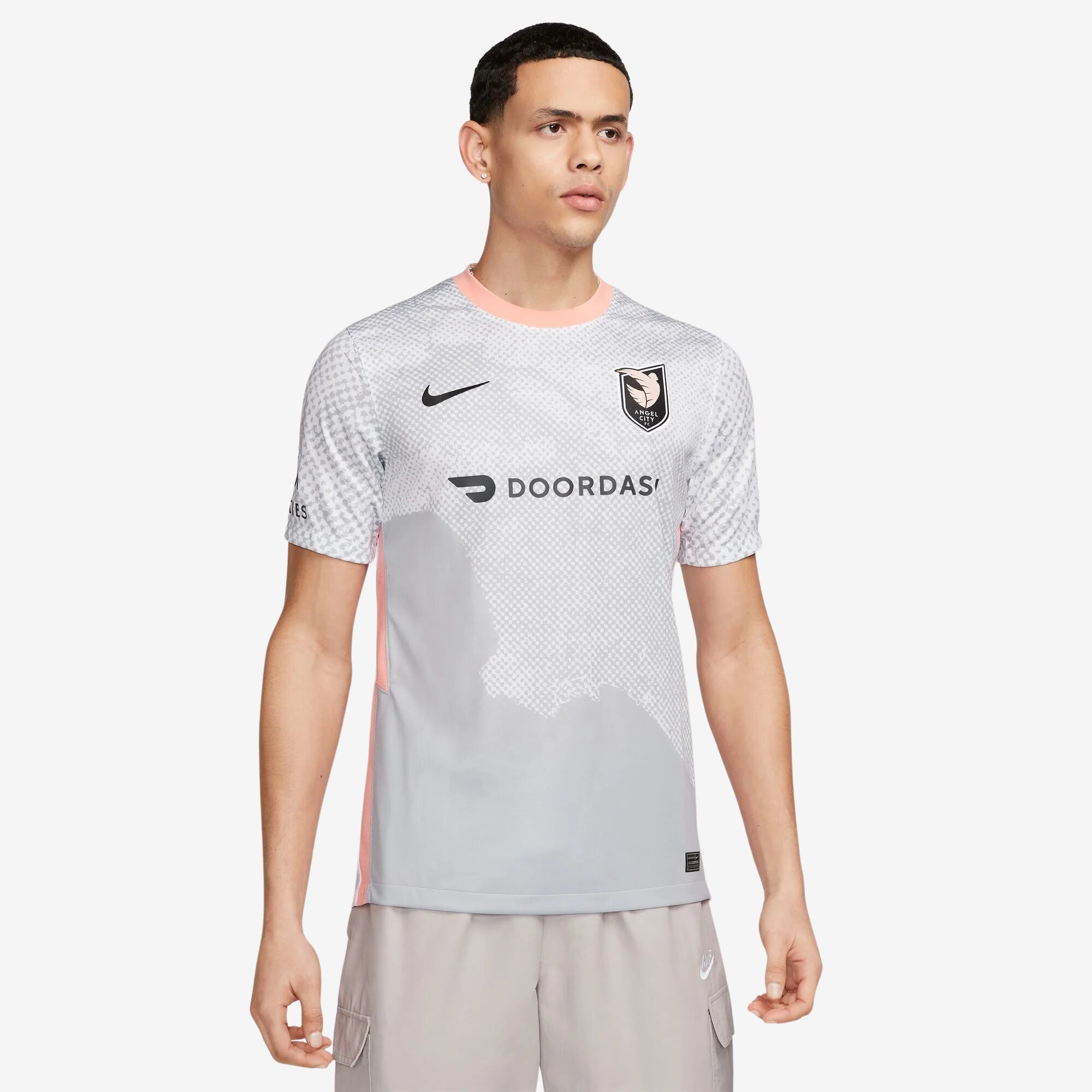 Nike Angel City FC 2023/24 Stadium Away Men's Dri-FIT Soccer Replica Jersey - White/Wolf Grey/Bleached Coral/Dark Smoke Grey